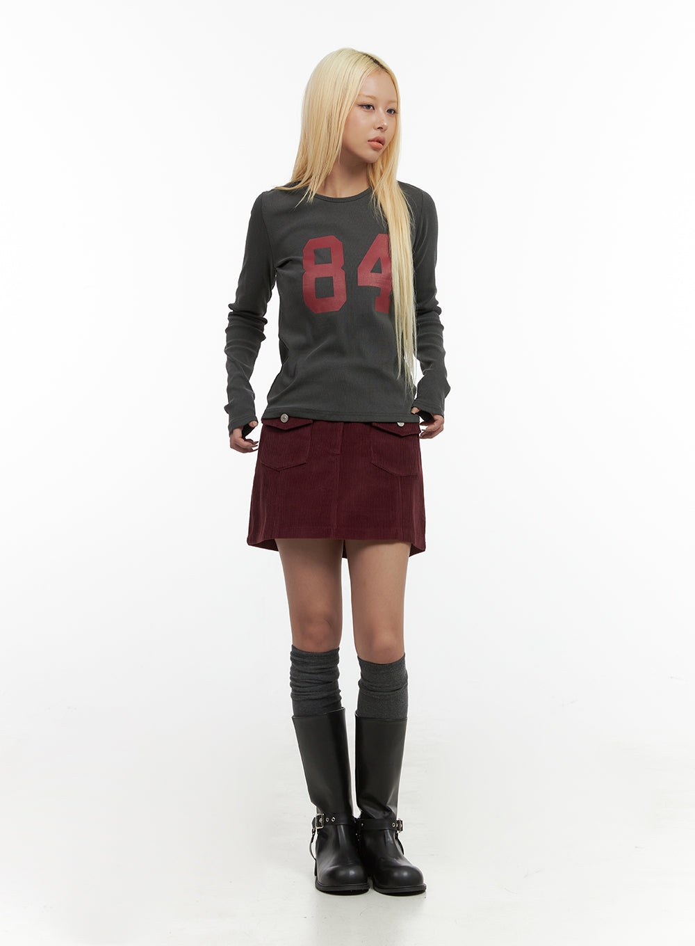 Lettering Long-Sleeve Crop Tee CO415