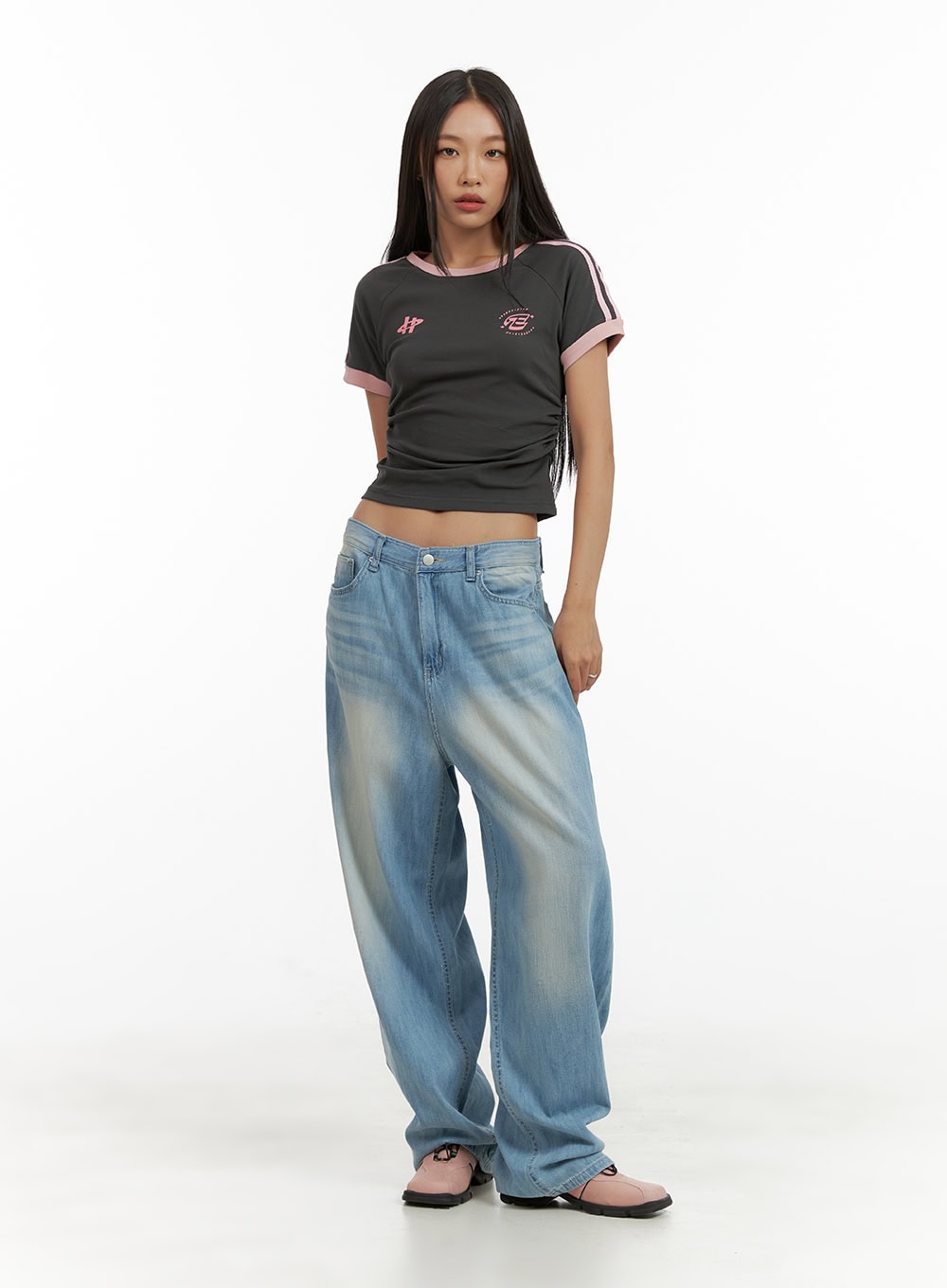 Washed Comfort Baggy Jeans CU414