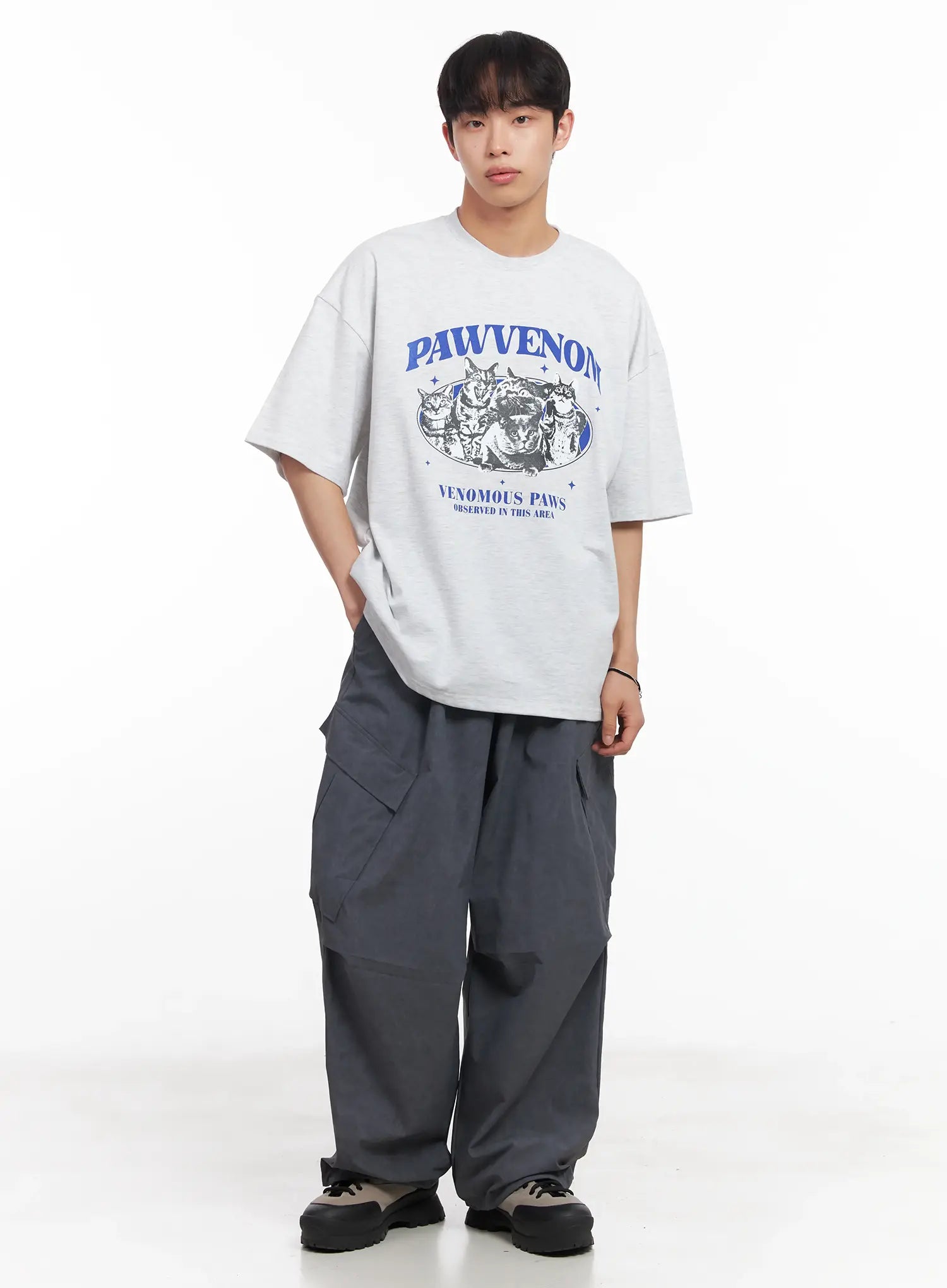 Men's Wide-Leg Cargo Pants IU519