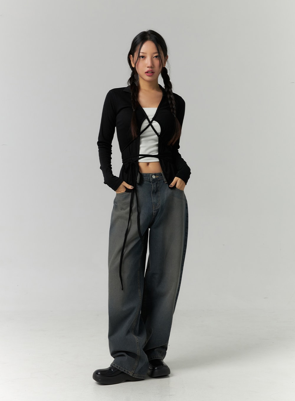 Wide Fit Washed Jeans CN324