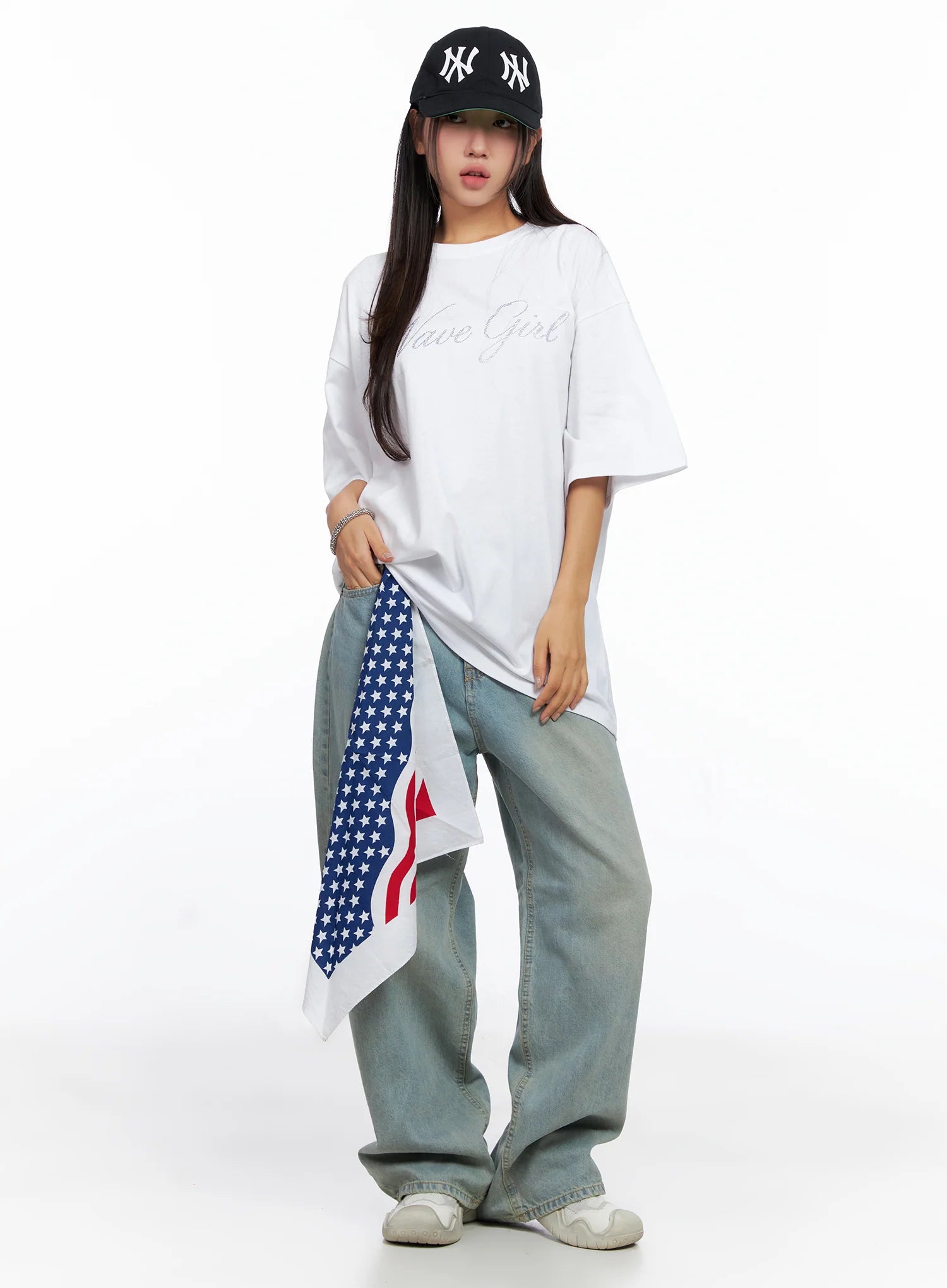 Oversized Text Print Tee CO515