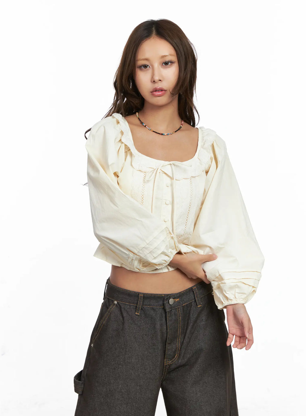 Ruffled Long Sleeve Blouse CO513