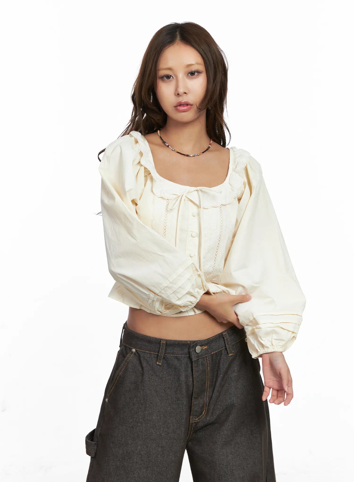 Ruffled Long Sleeve Blouse CO513