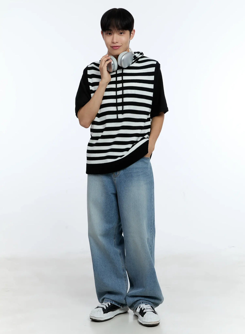 Men's Casual Wide Leg Washed Jeans IG519