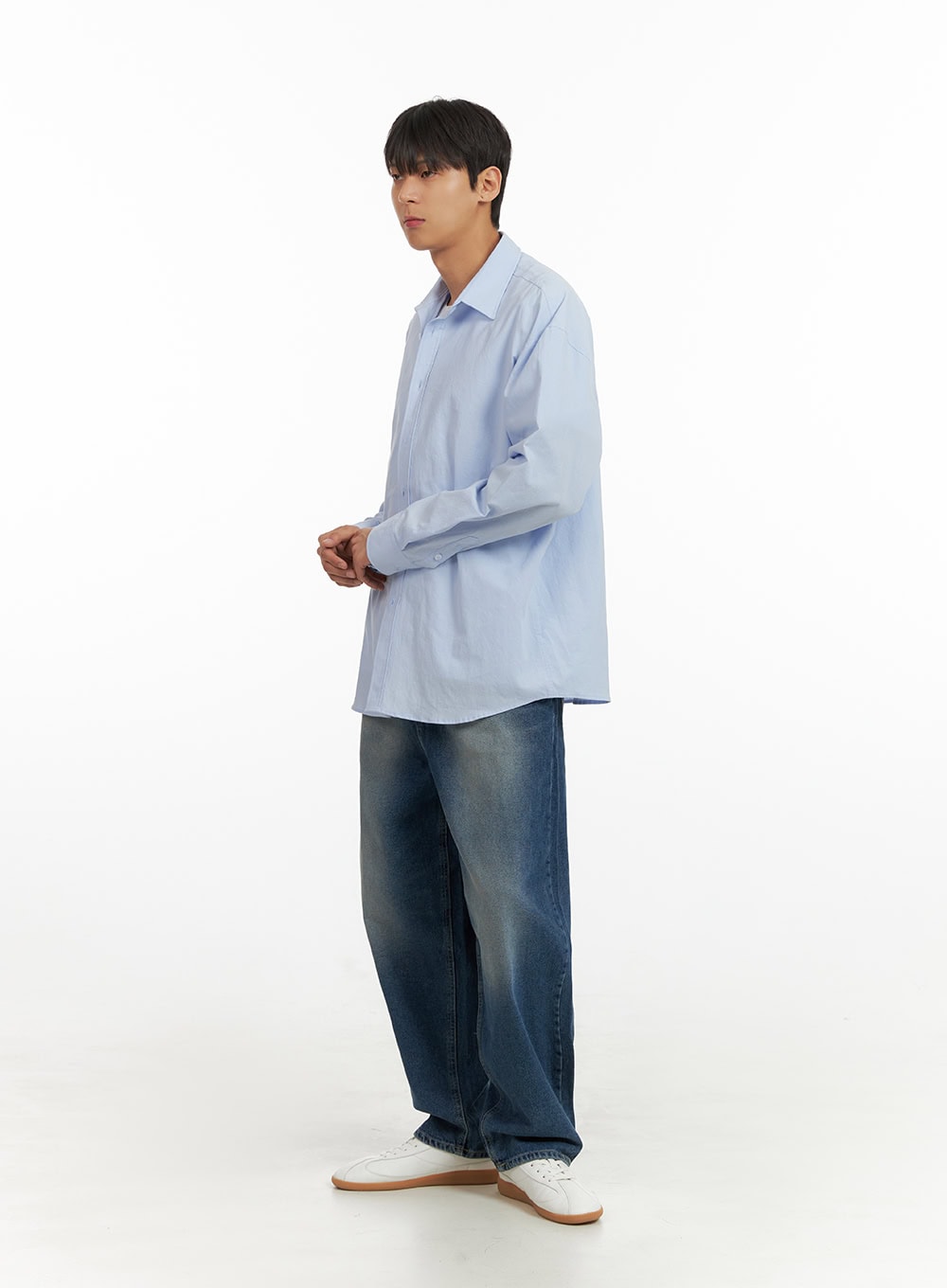 Men's Oversized Cotton Buttoned Shirt IU418