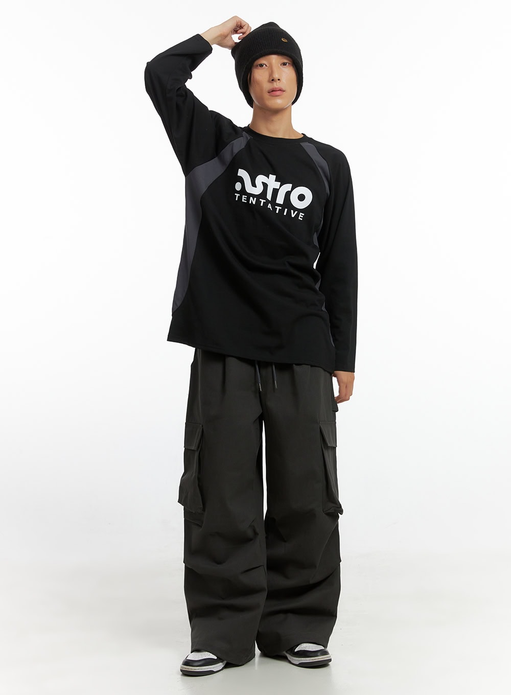 Men's Letter Print Long Sleeve Shirt IO417