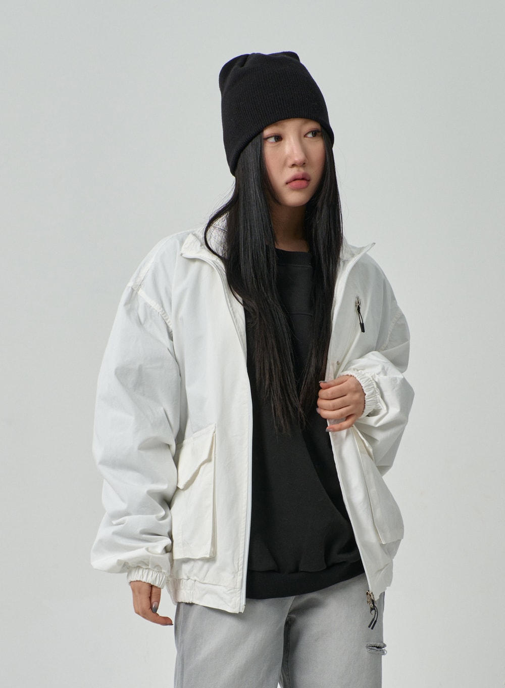 Oversized Zip-Up Jacket IF316