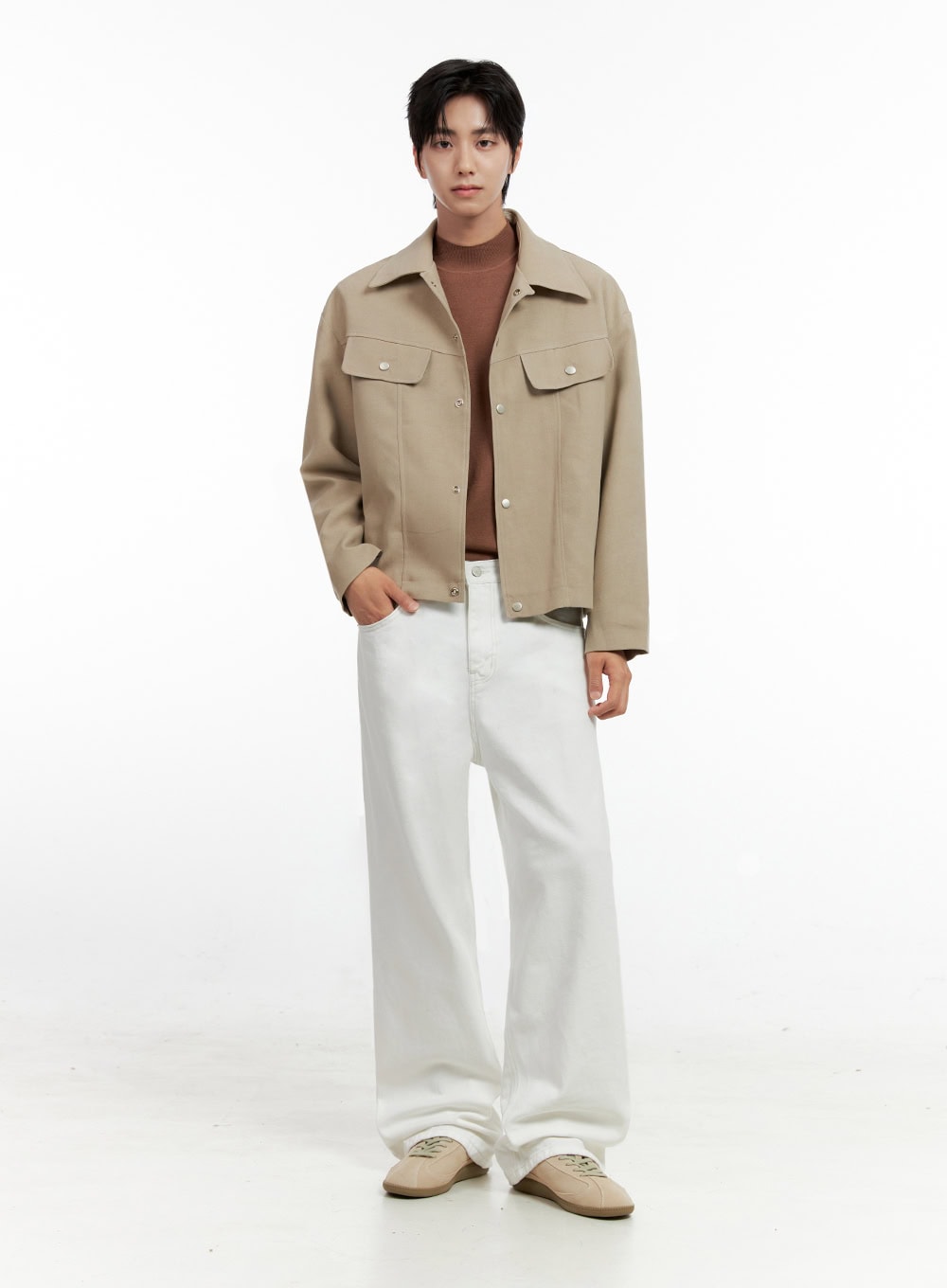 Men's Button Collared Refined Jacket IN401