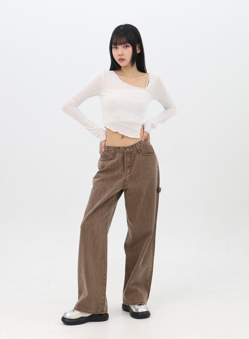 Slim Fit Long Sleeve Crop Tee IN310