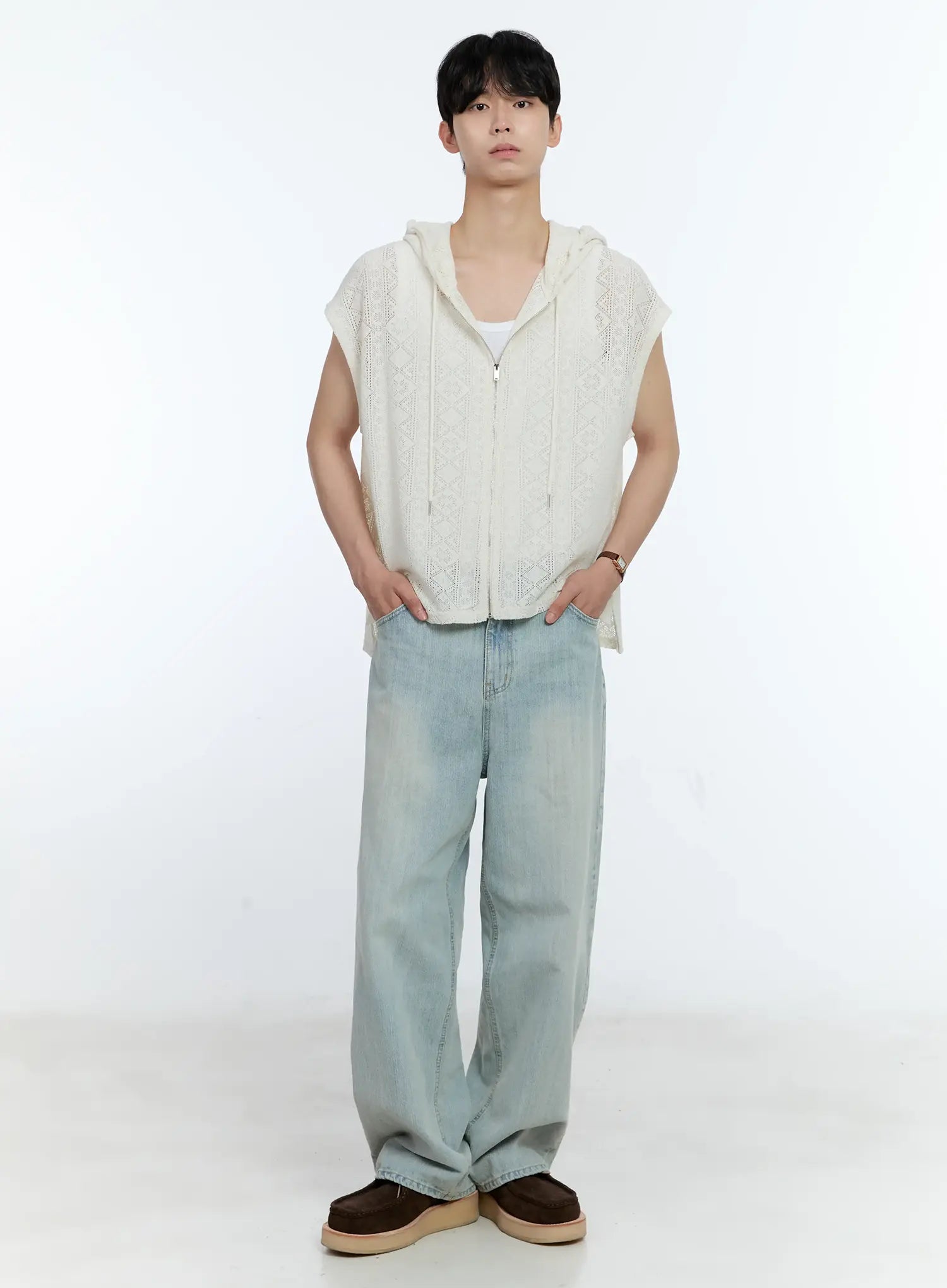 Men's Light-Wash Jeans IG501