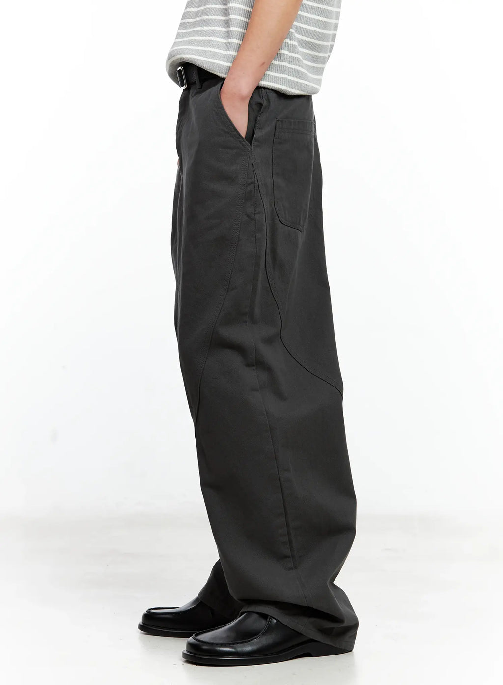 Men's Curved Seam Wide Cotton Pants IL511