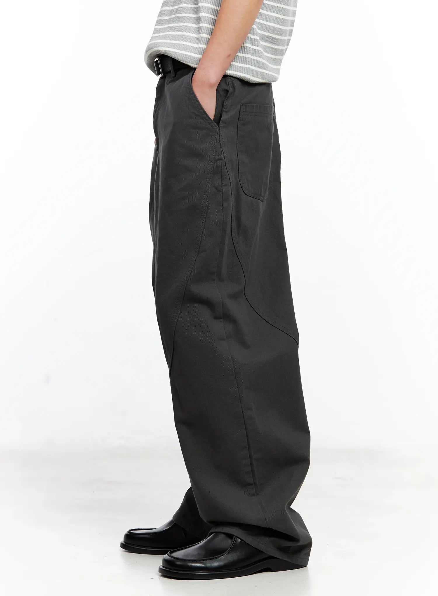 Men's Curved Seam Wide Cotton Pants IL511