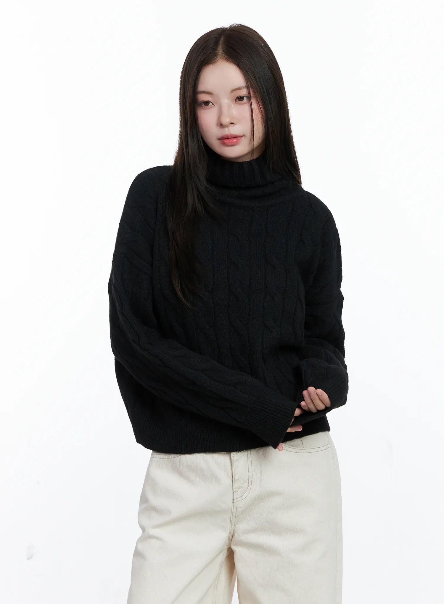 Cable Knit Turtleneck Sweater CO503