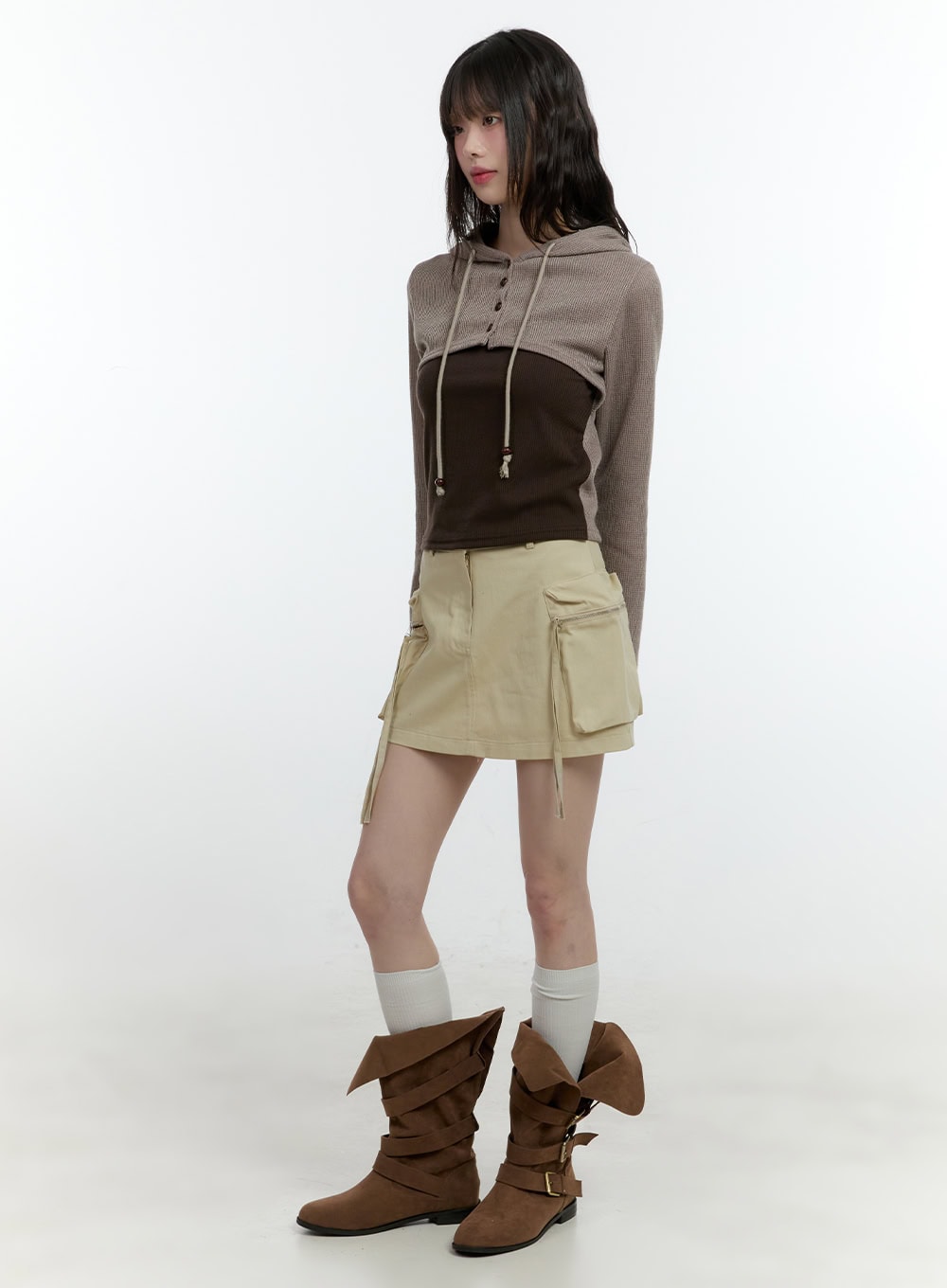 Cargo String Mini Skirt CF506