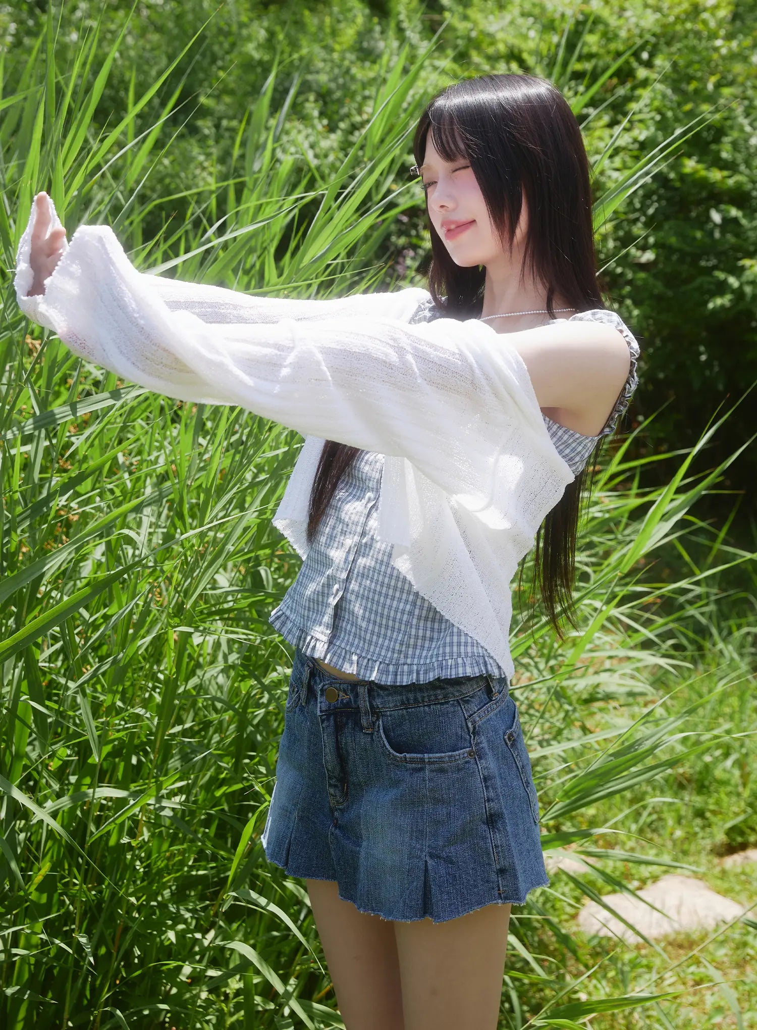 Sheer Ribbed Cardigan CU525