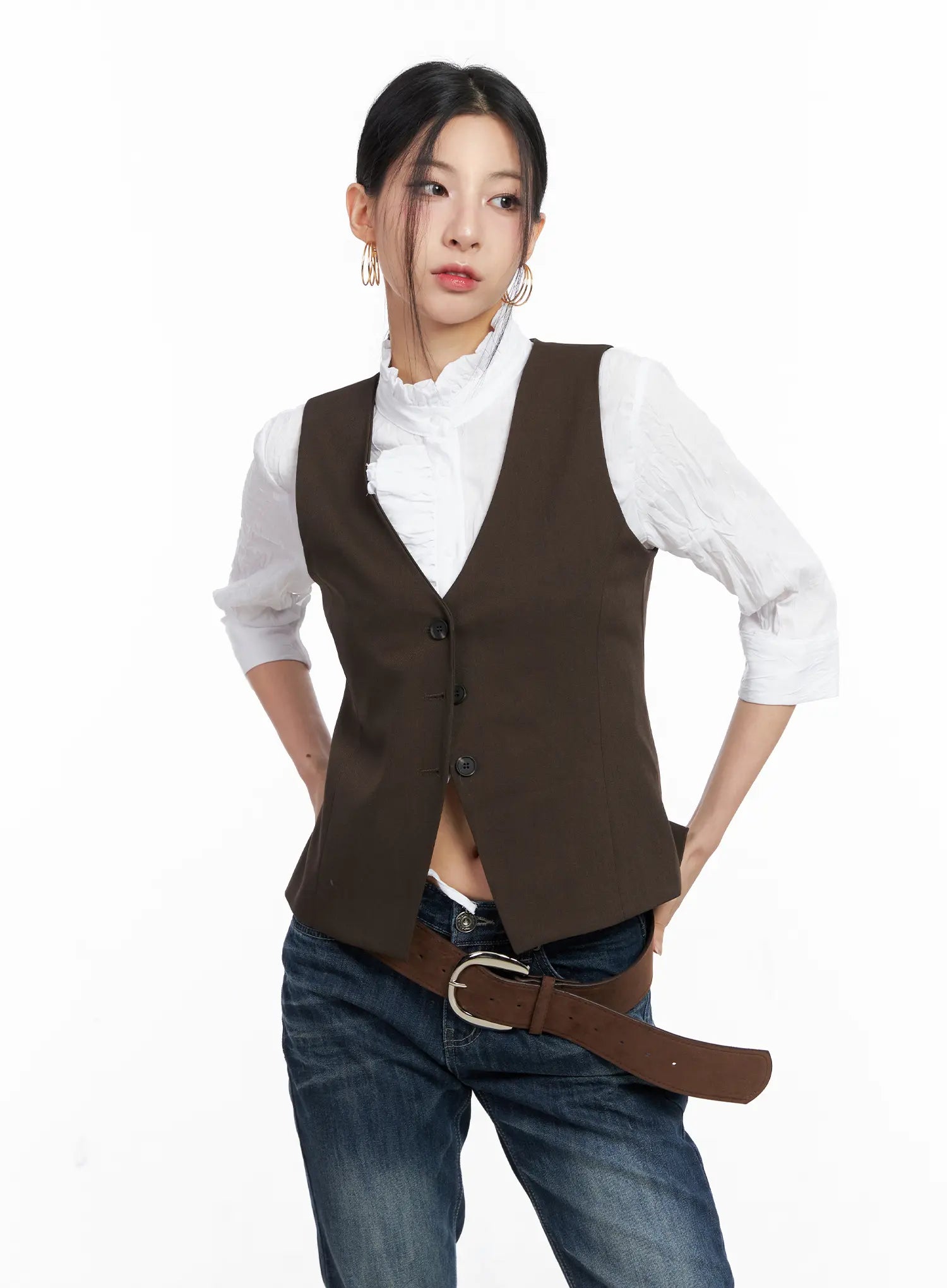 Classic Western Button Vest CC1109