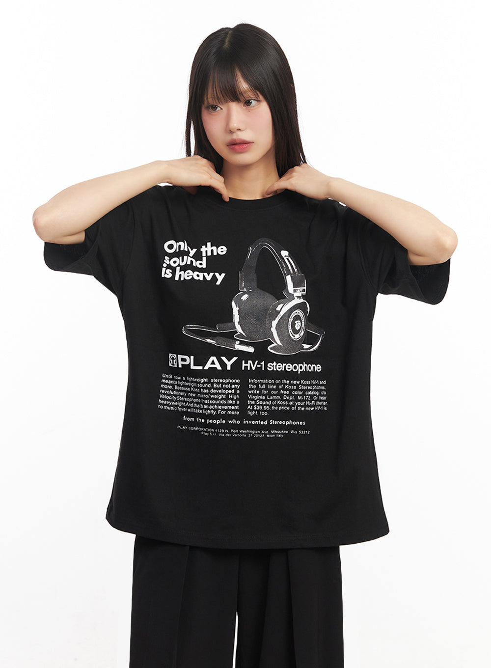 Sound Graphic Oversize T-Shirt IY502