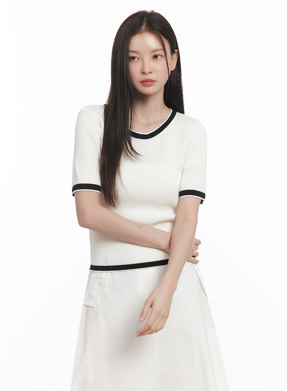 Classy Contrast Top IY513