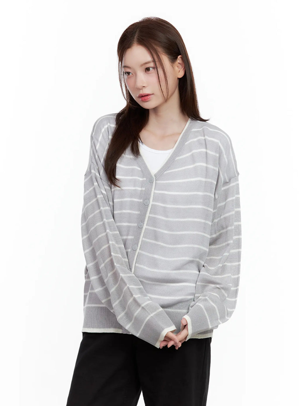 Oversized Striped Cardigan CL502