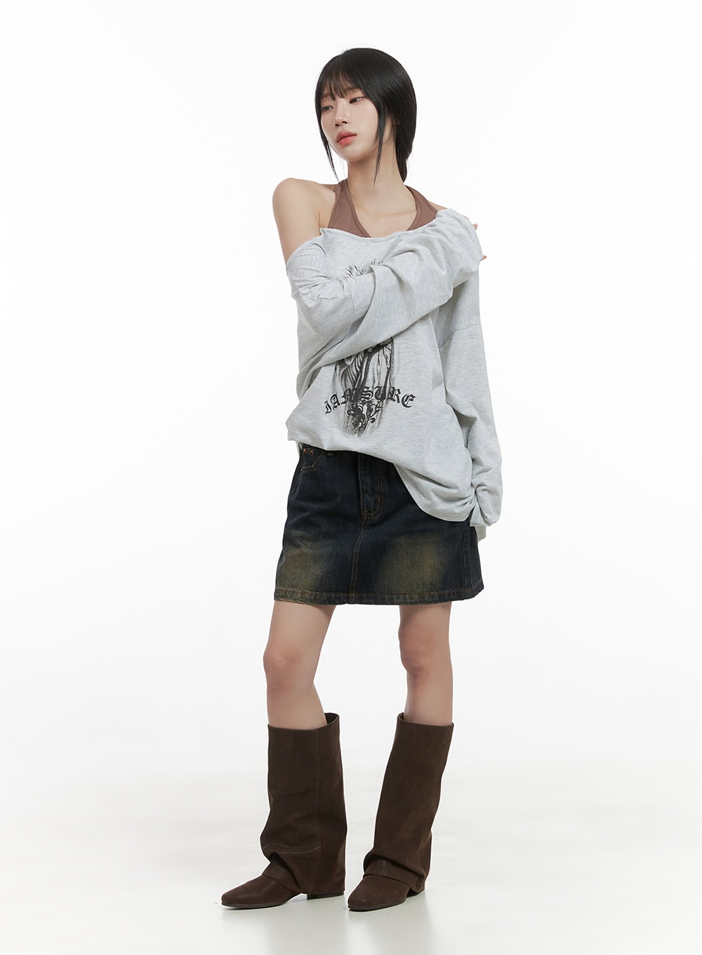 Washed Cotton Mini Skirt CS419