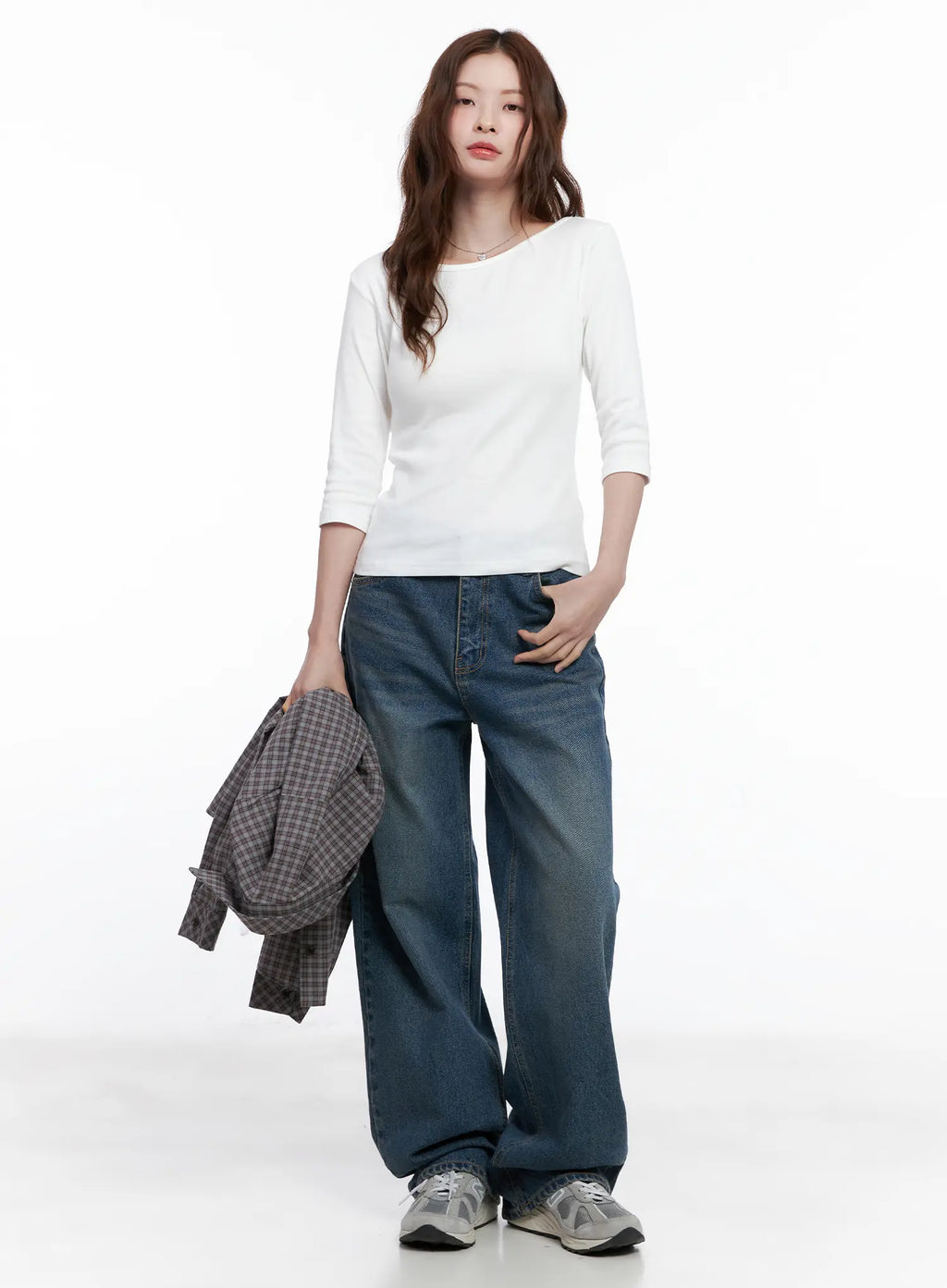 Casual Boat Neck 3/4 Sleeve Top CG520