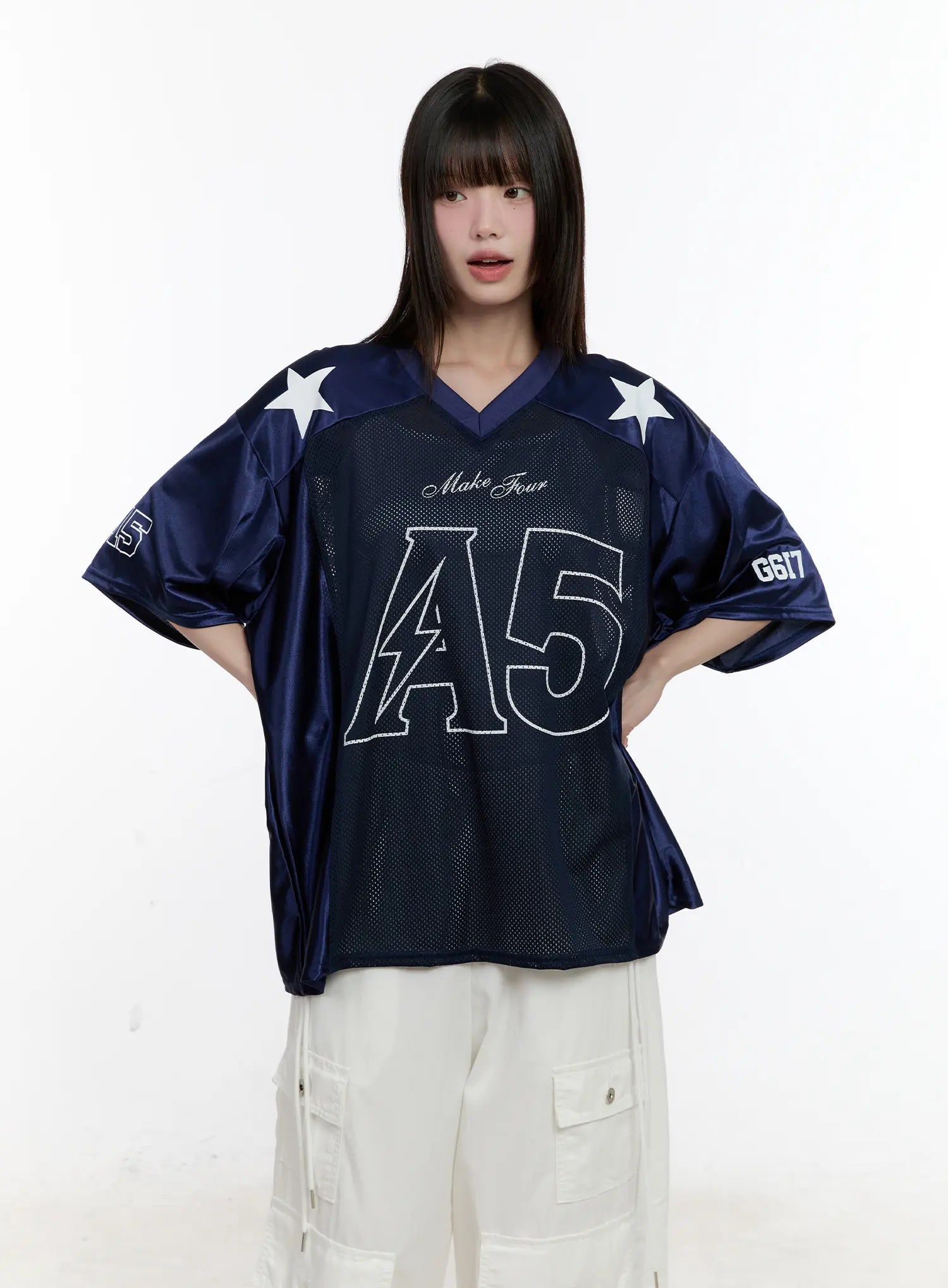 Oversized Graphic Jersey Top CL507