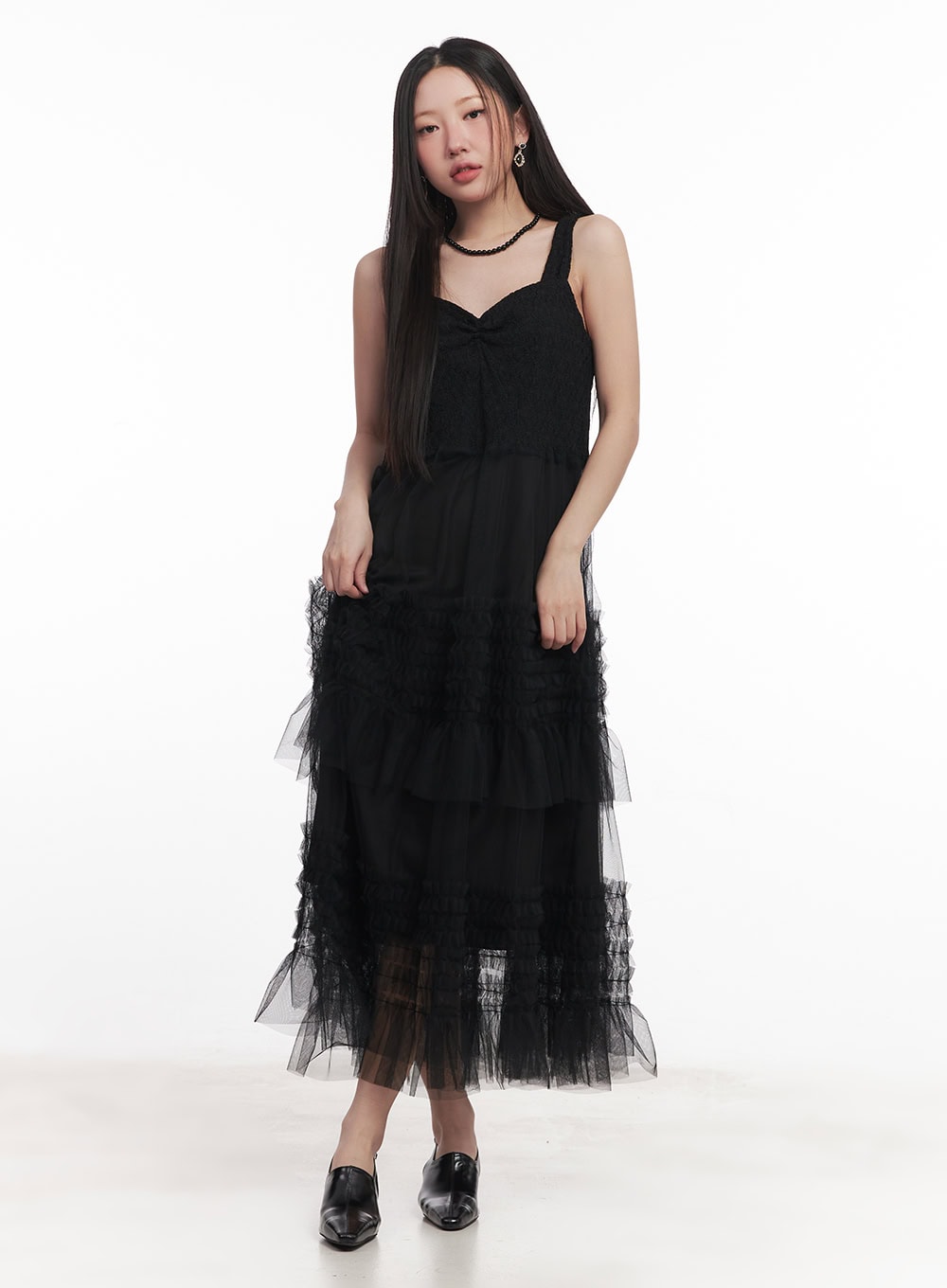 Sweetheart Ruffle Lace Maxi Dress IM528