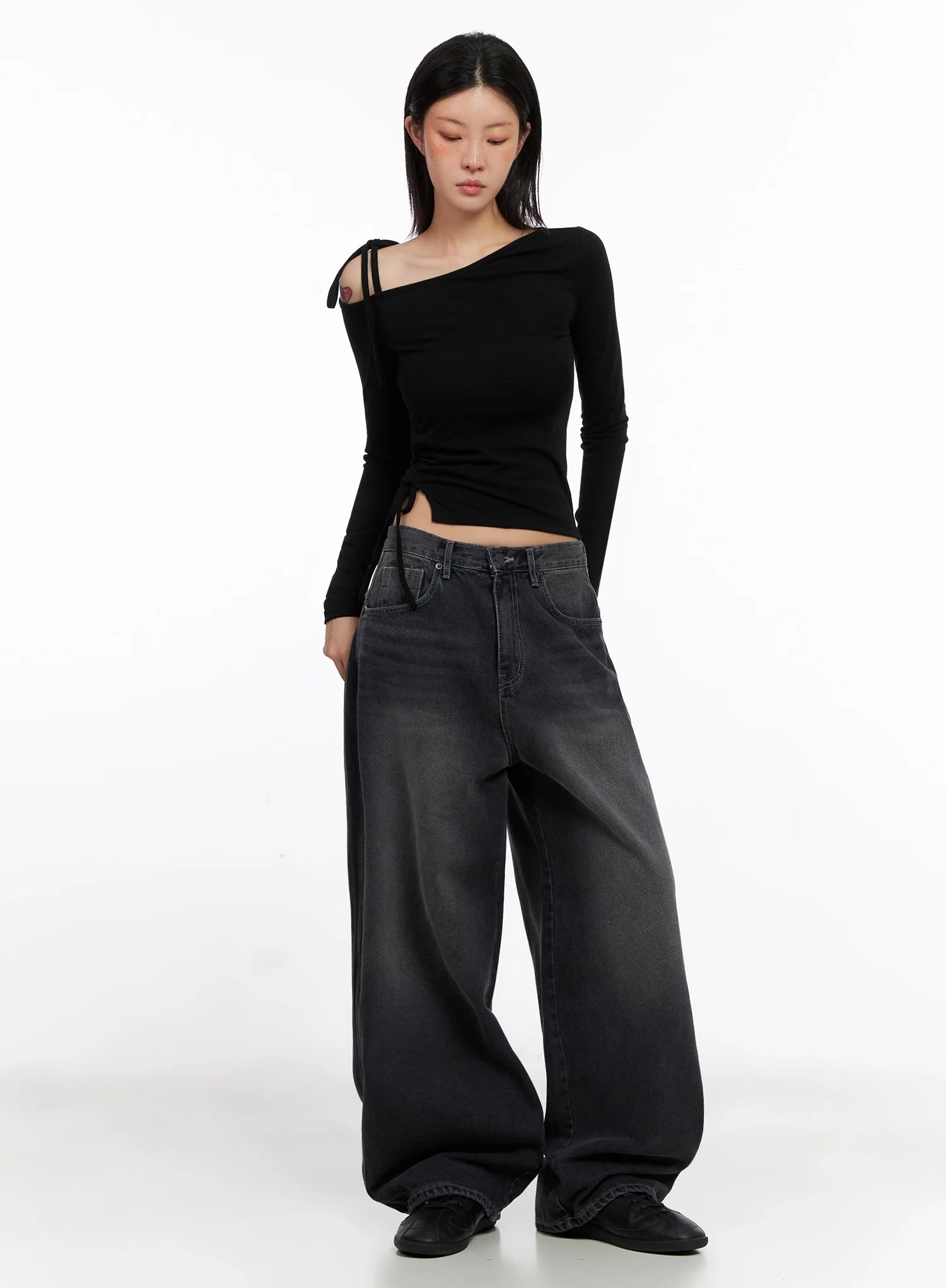 Casual Wide-Leg Baggy Jeans IS515