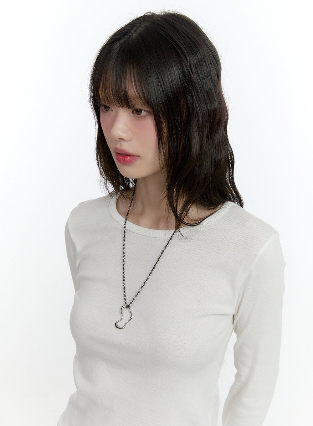 Silver Pendant Ball-Chain Necklace CF507