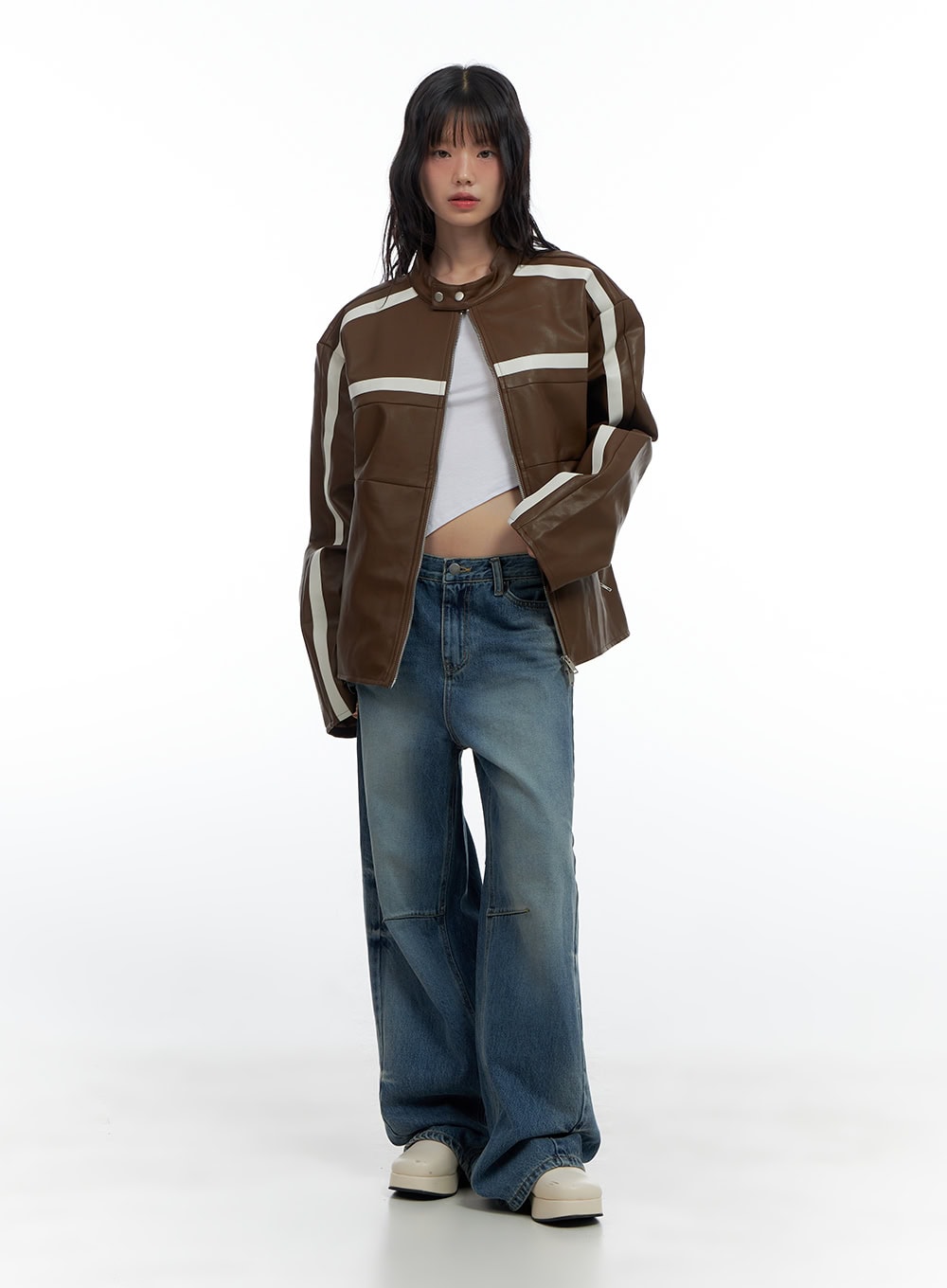 Trendy PU Leather Oversized Jacket CS420