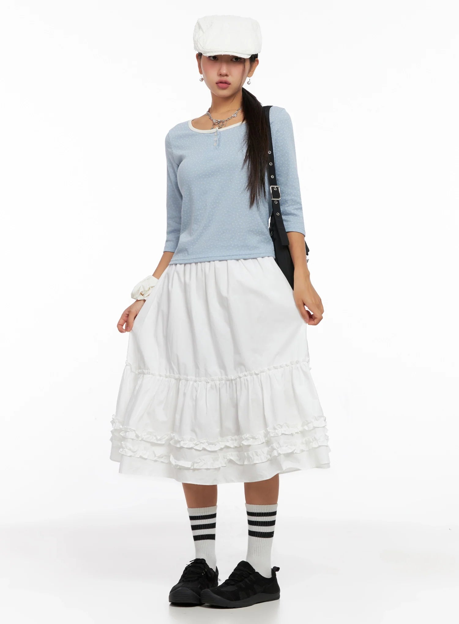 3/4 Sleeve Round Neck Tee IG527