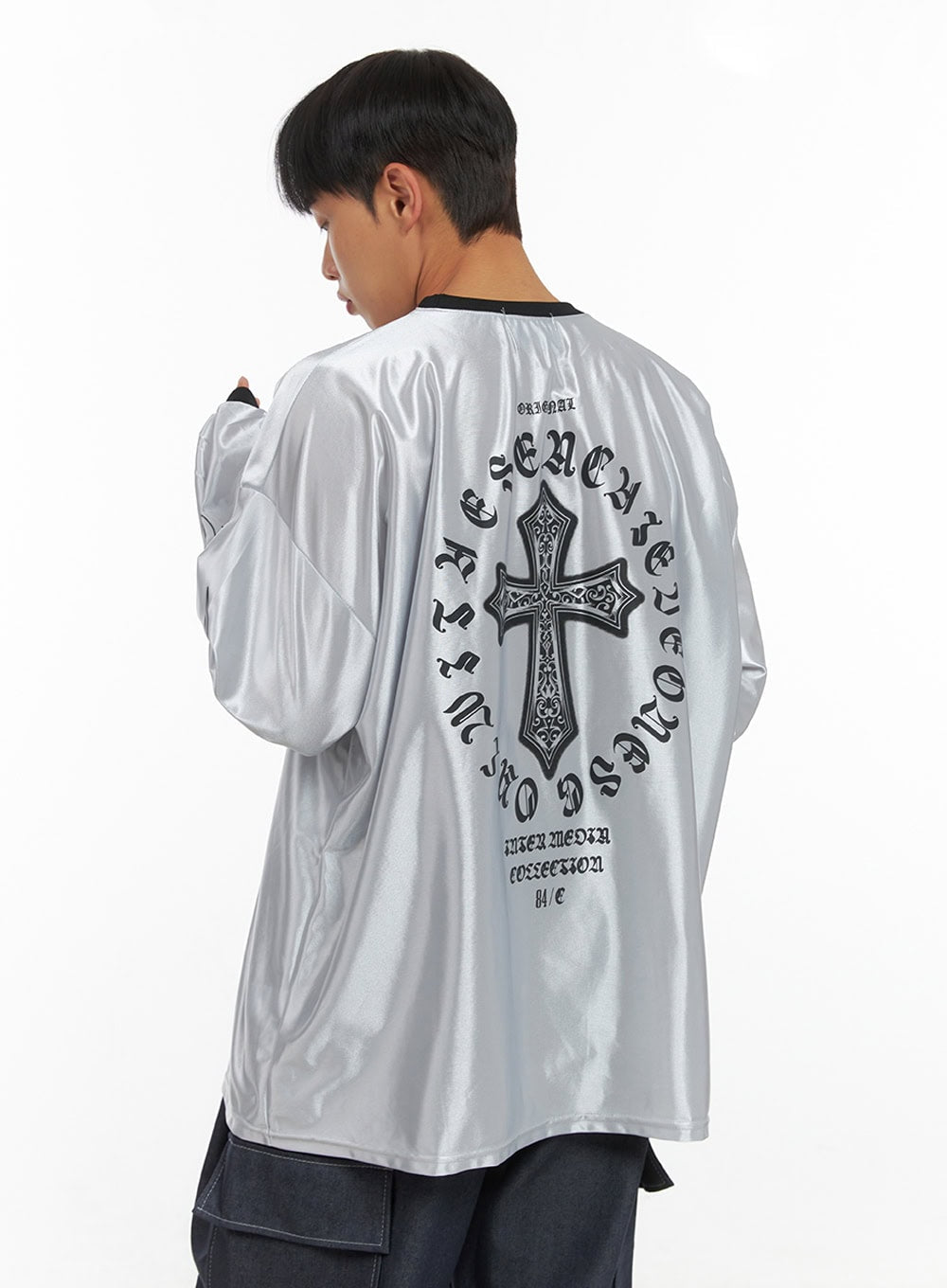 Men's Oversize Sliver Print Jersey T-Shirt IS419