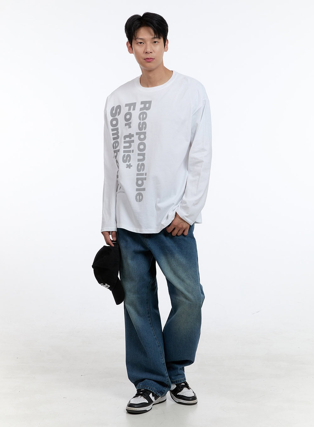 Men's Round Neck Lettering Long Sleeve IG428