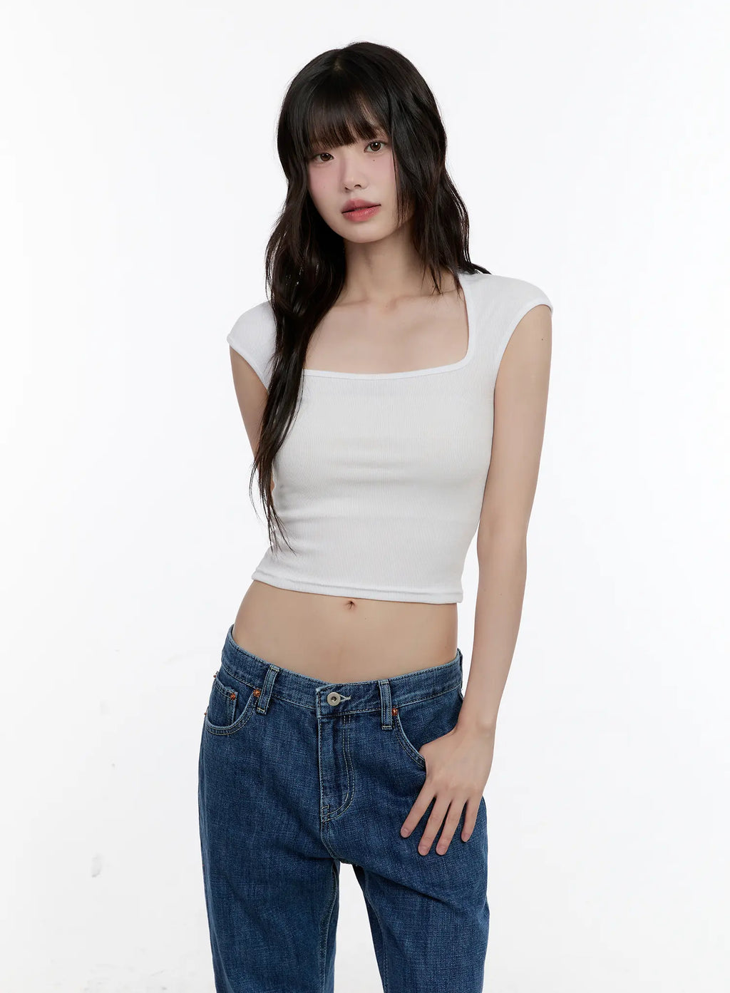 Square-Neck Fitted Top CL507