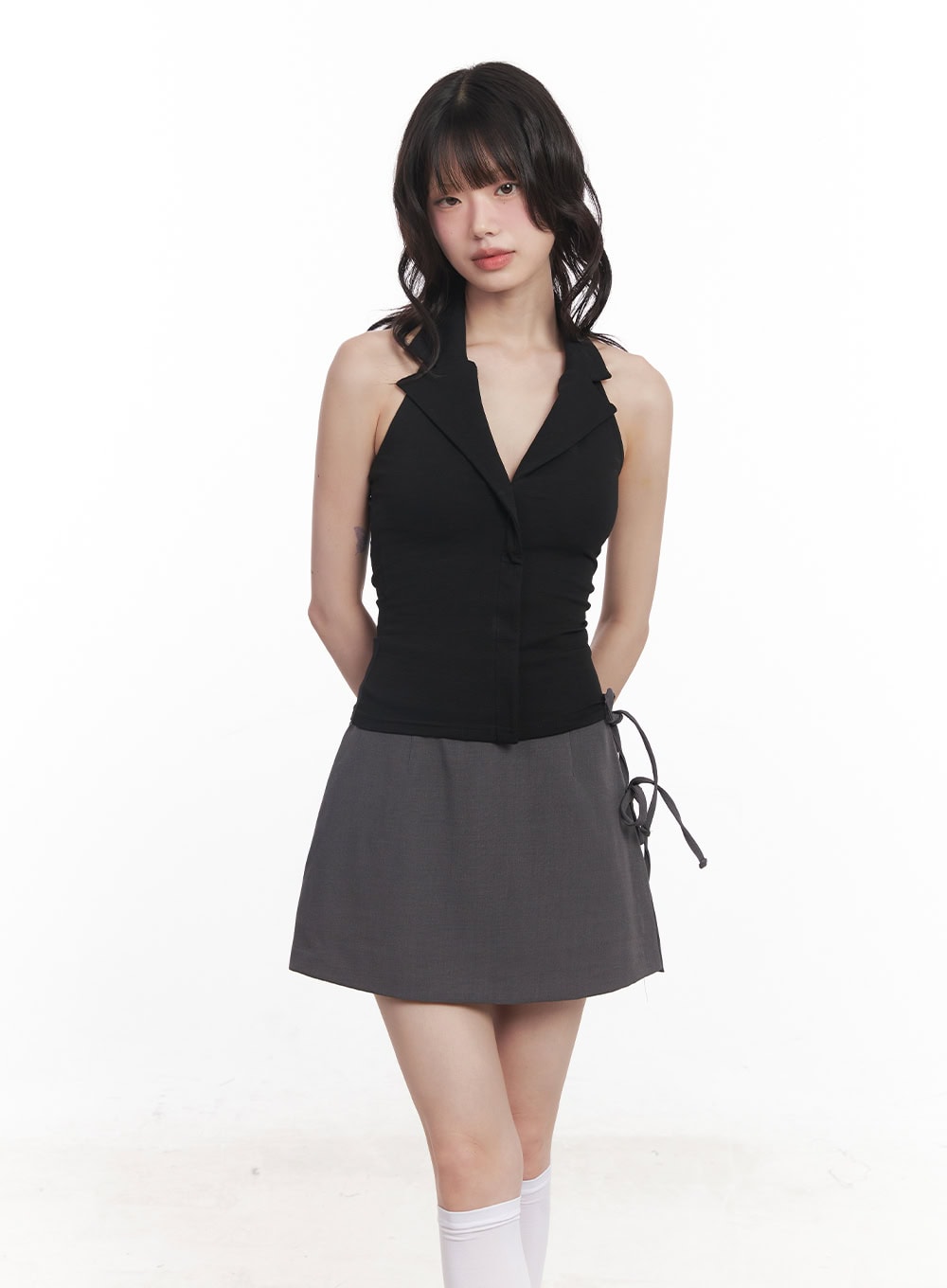 Collared Halter-Neck Tank Top CY521