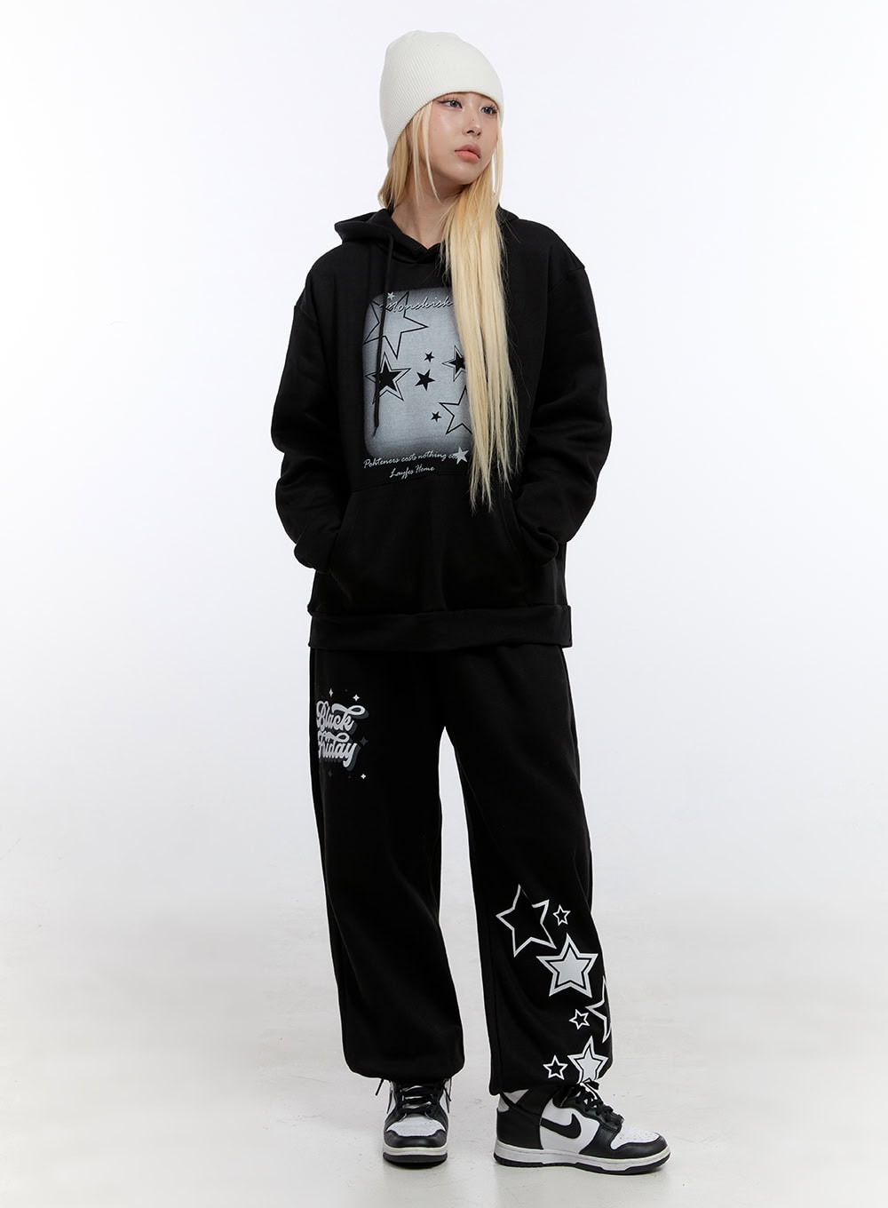 Oversized Star Graphic Hoodie CO422