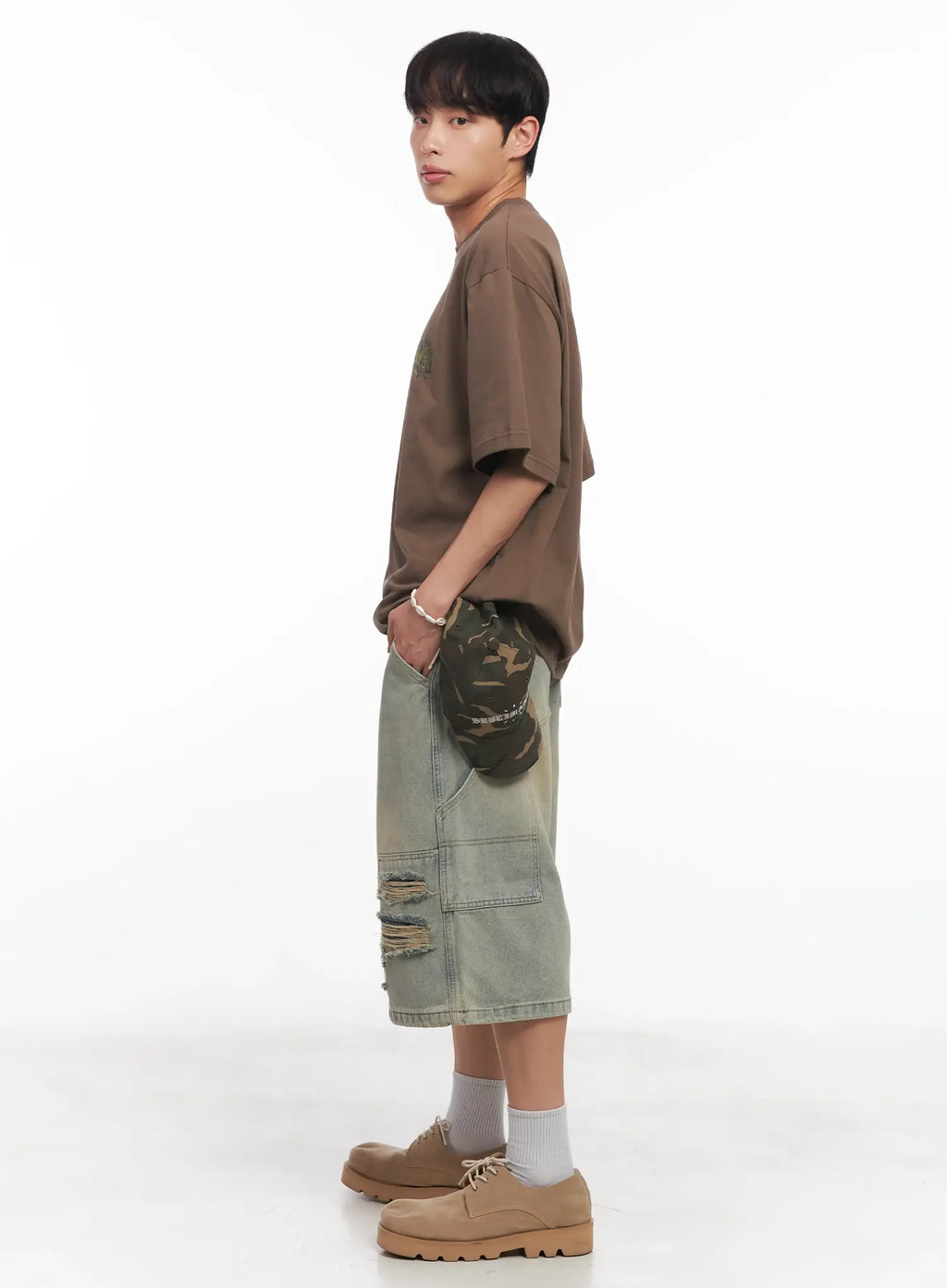 Men's Camo Graphic Oversized Tee IU518