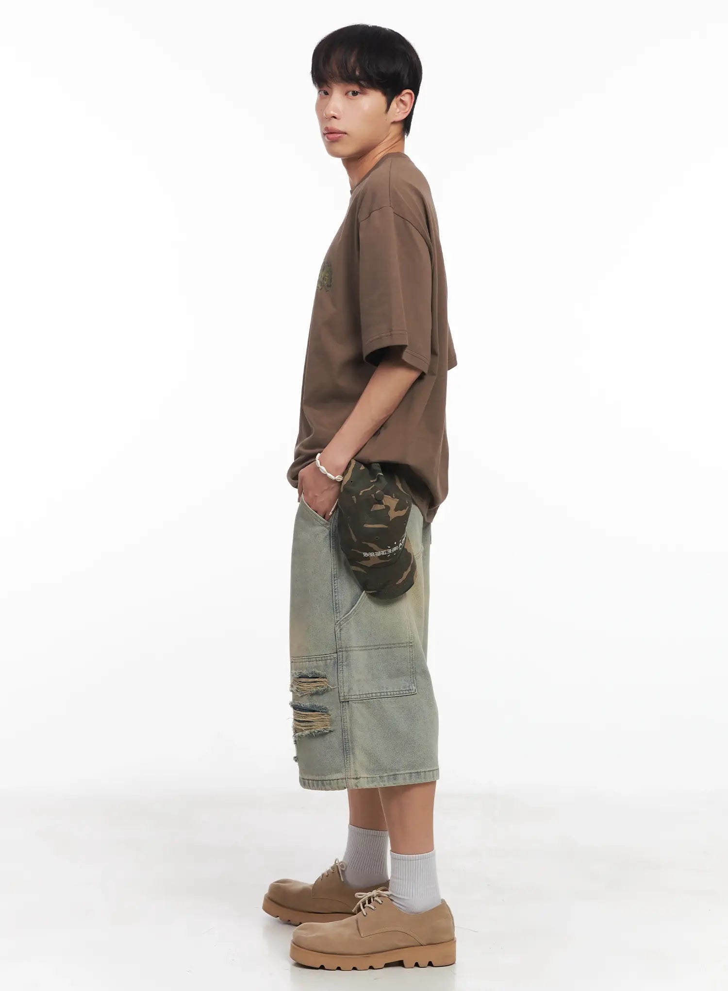 Men's Camo Graphic Oversized Tee IU518