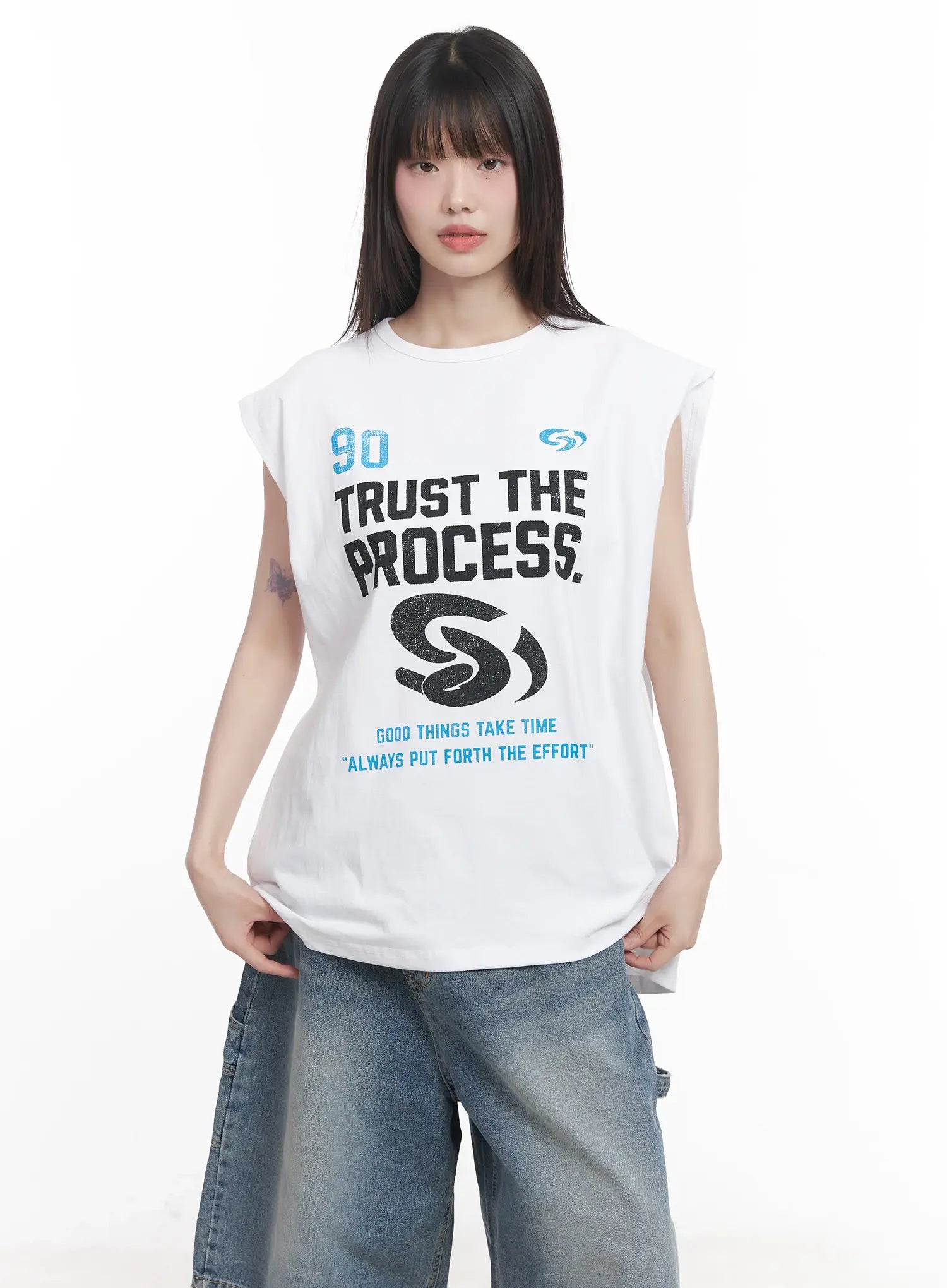 Graphic Oversized Tank Top CU518