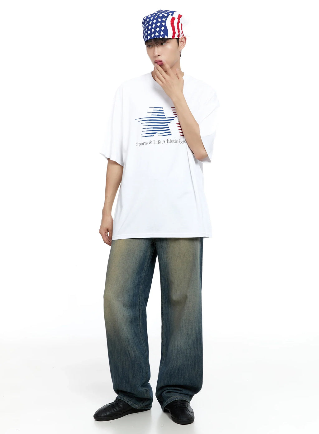 Men's Oversized Star Graphic T-Shirt IG520