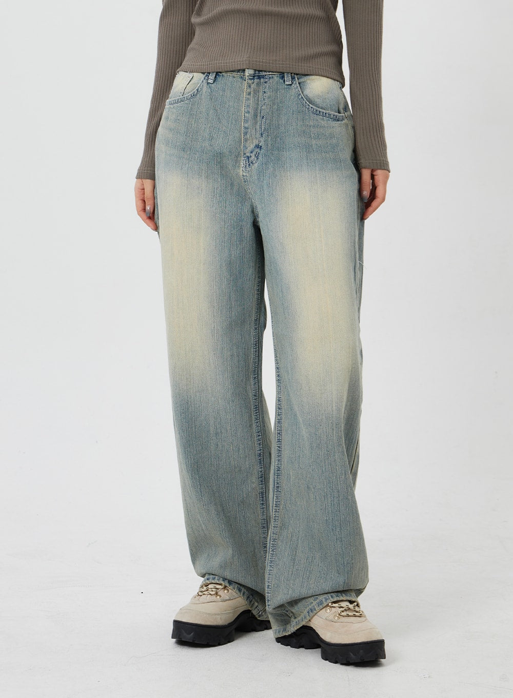 Light Wash Baggy Jeans CF323
