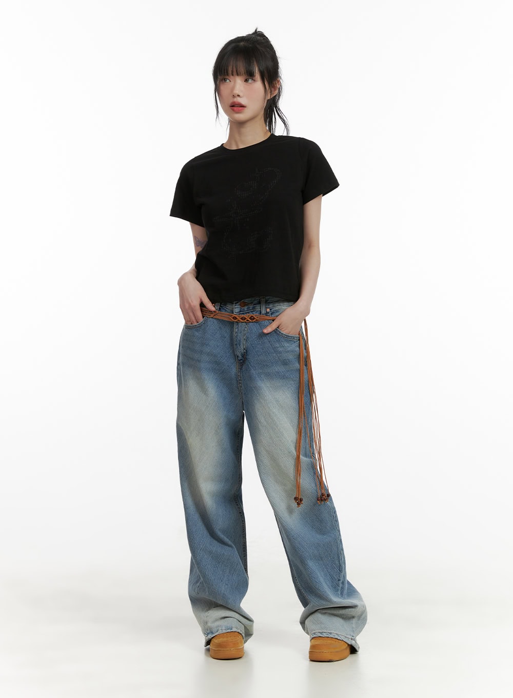 Washed Baggy Jeans CU407