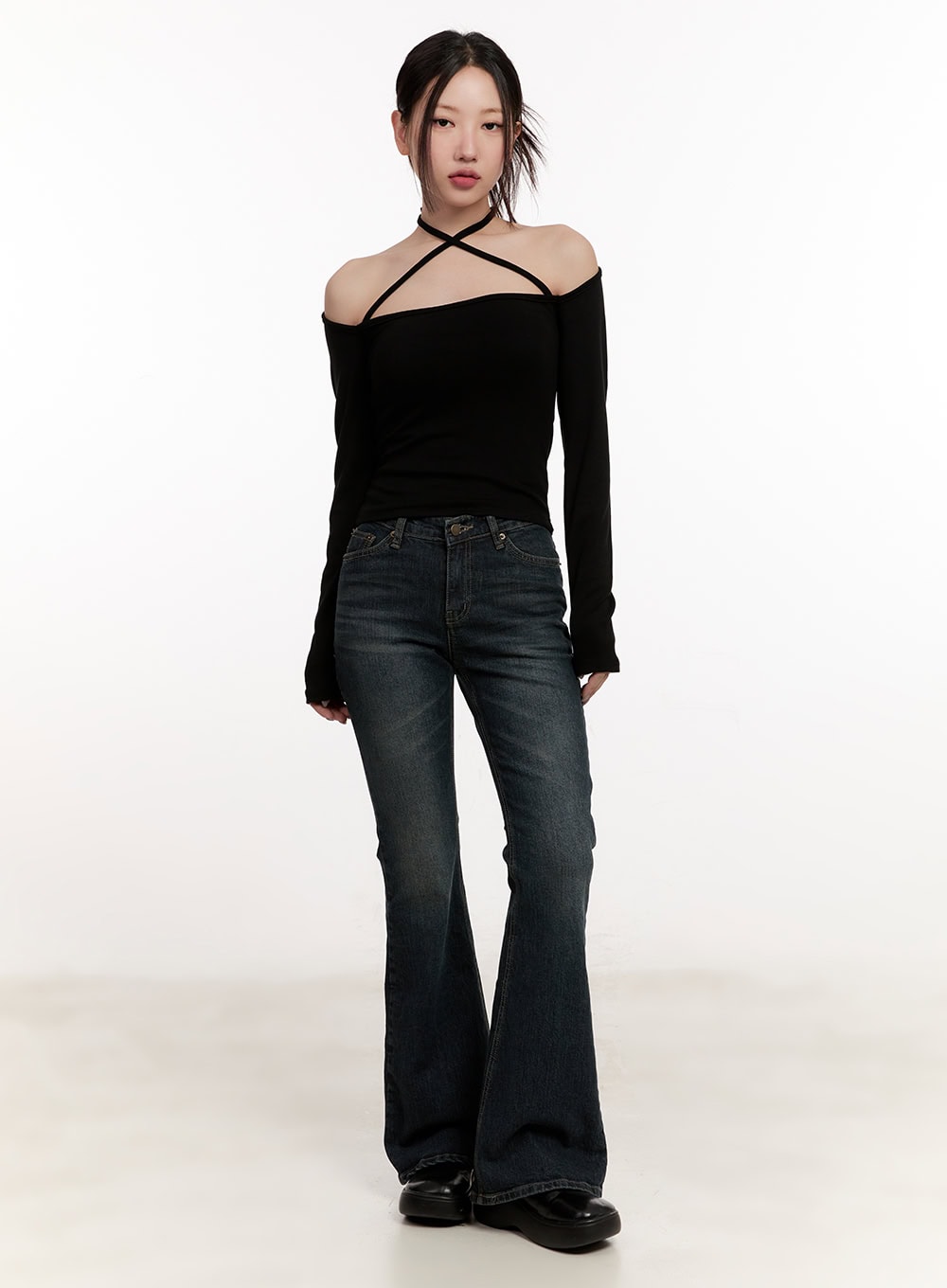 Cross-Strap Off-Shoulder Top CM507