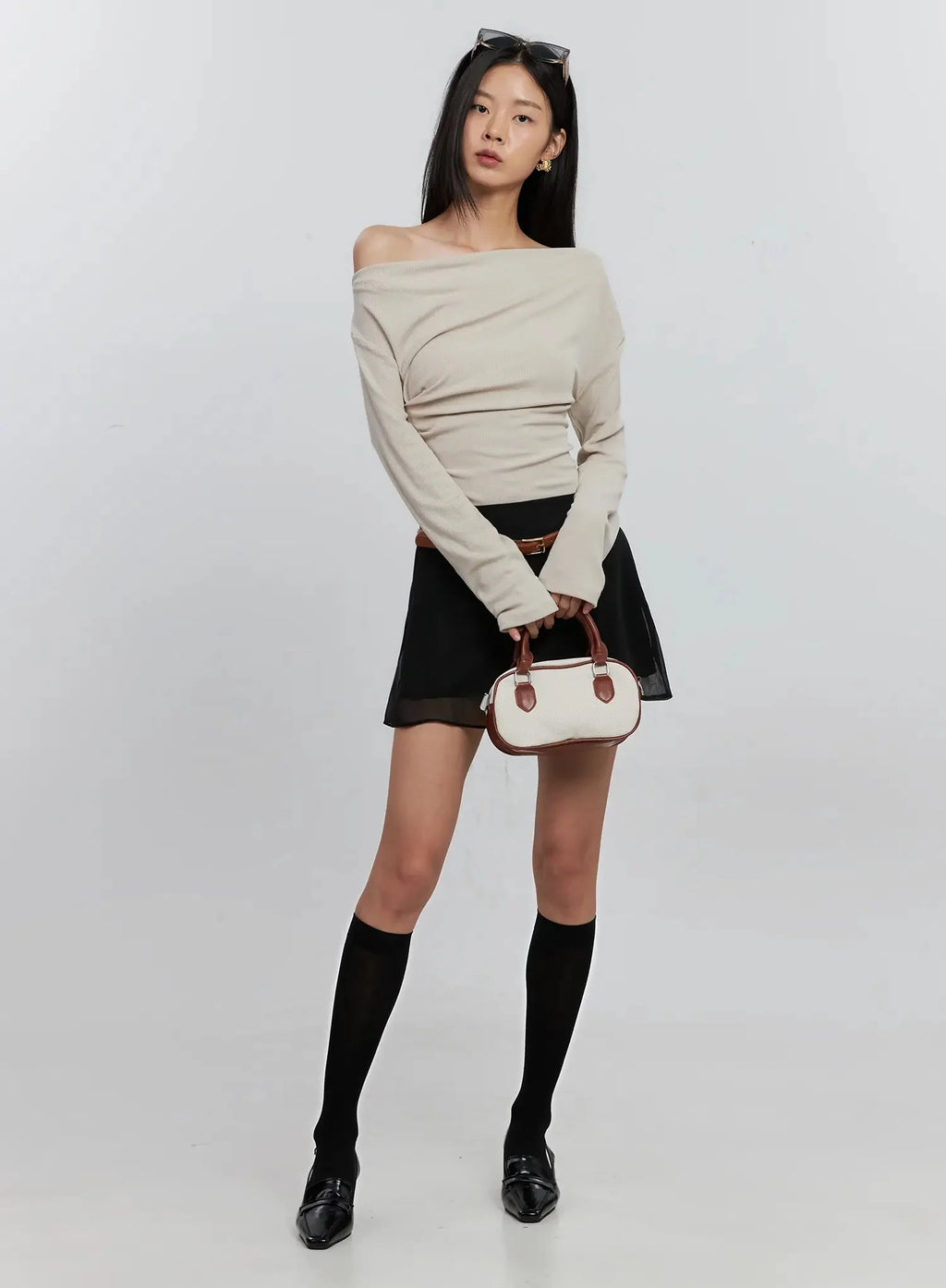 Asymmetric Long Sleeve Top IS516