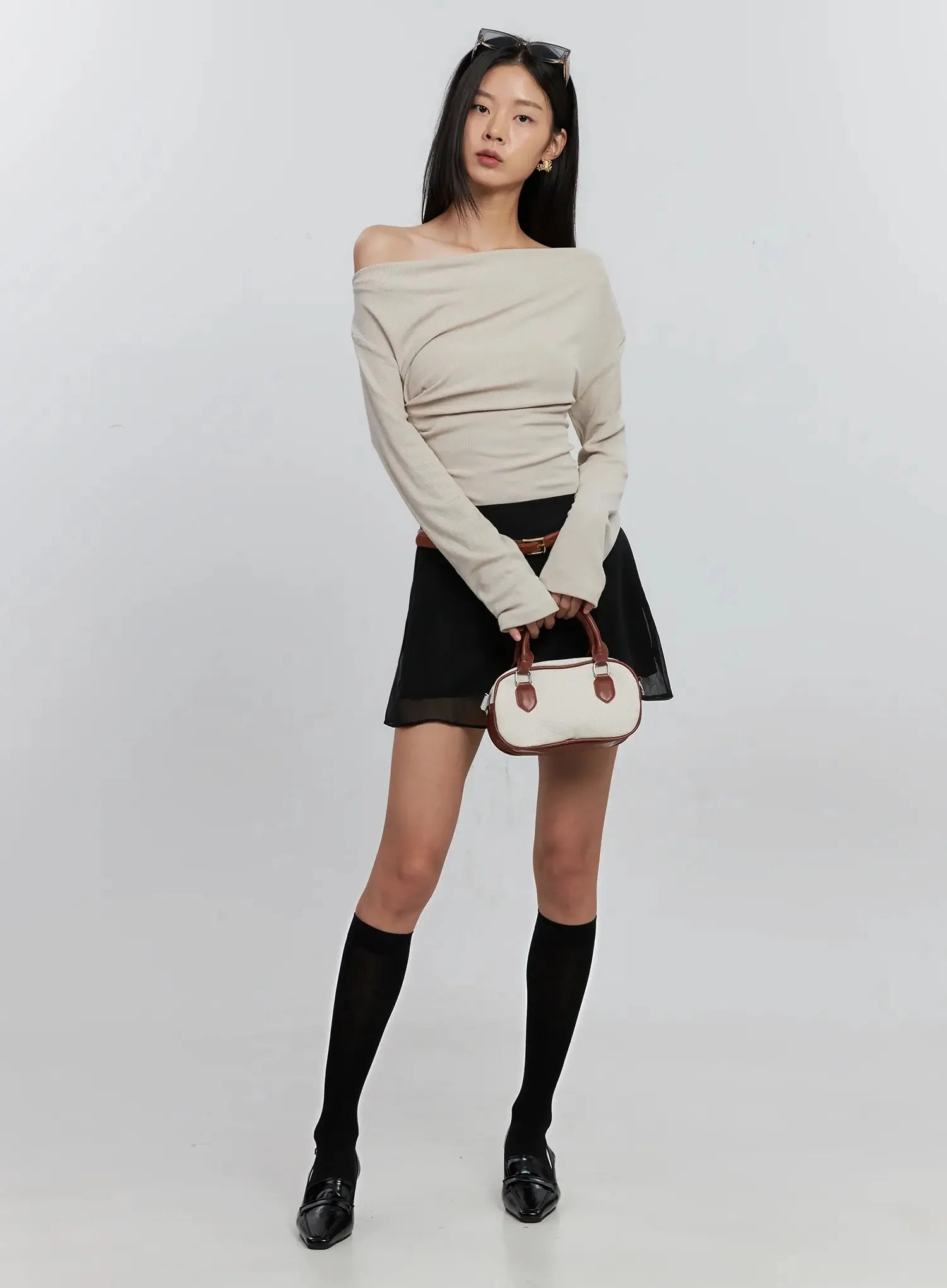 Asymmetric Long Sleeve Top IS516