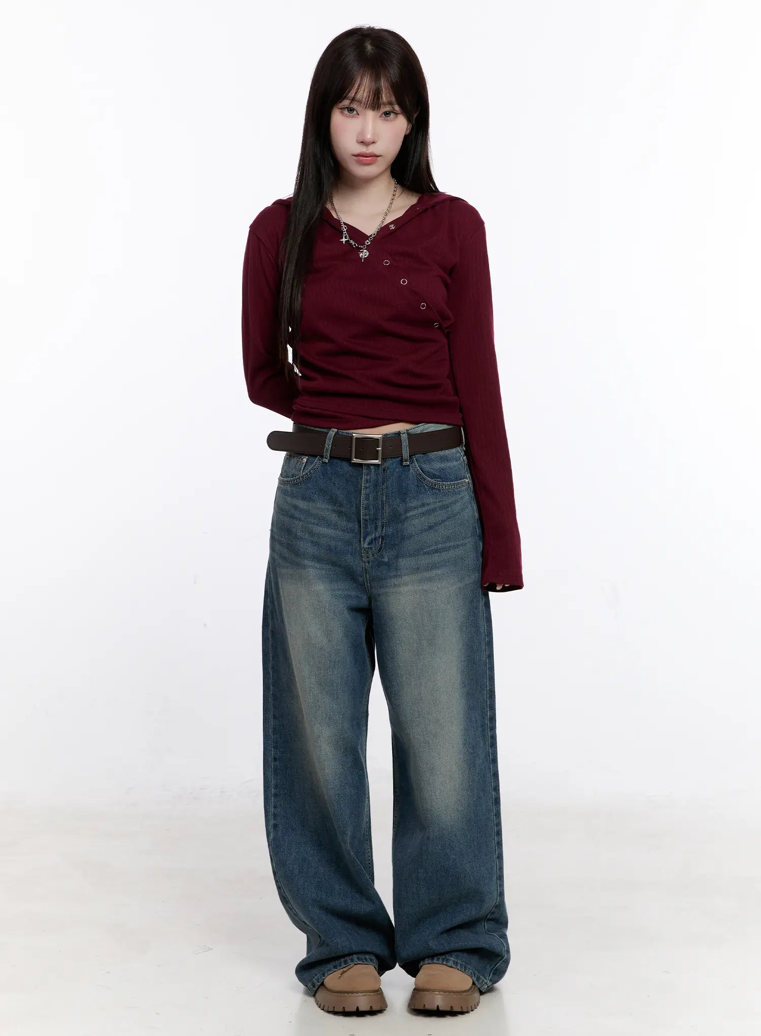 Sien Washed Baggy Jeans CS530