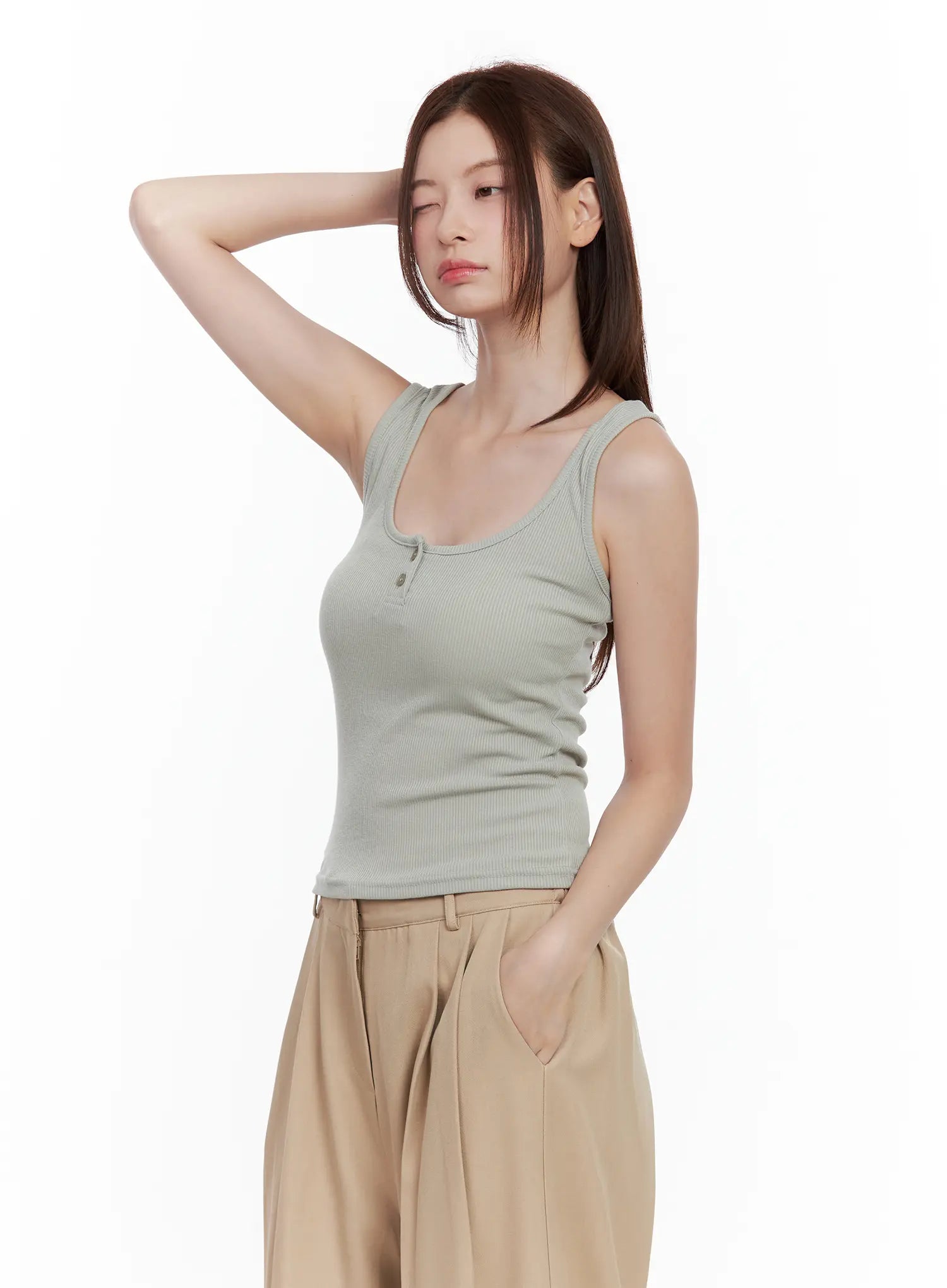 Casual Button Tank CL502