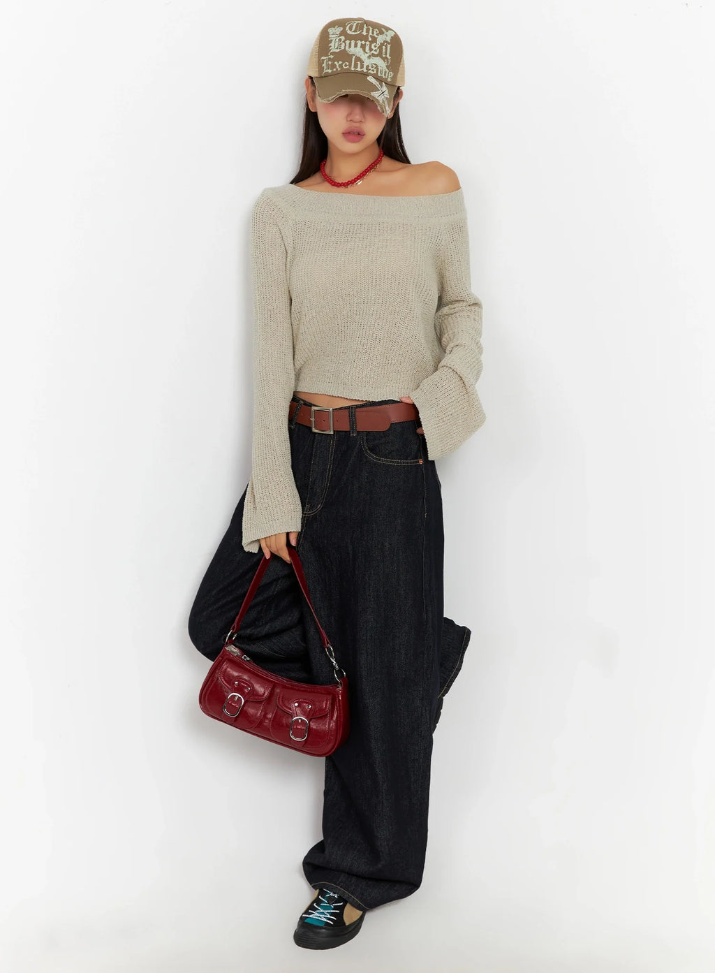 Long Sleeve Off-Shoulder Knit IG527