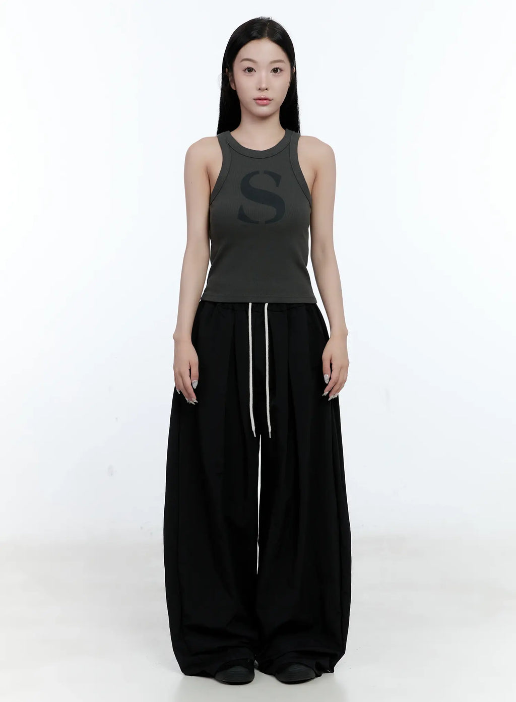 Ribbed Graphic Tank Top CG501