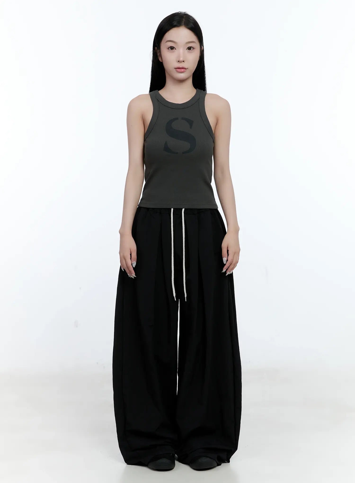 Ribbed Graphic Tank Top CG501